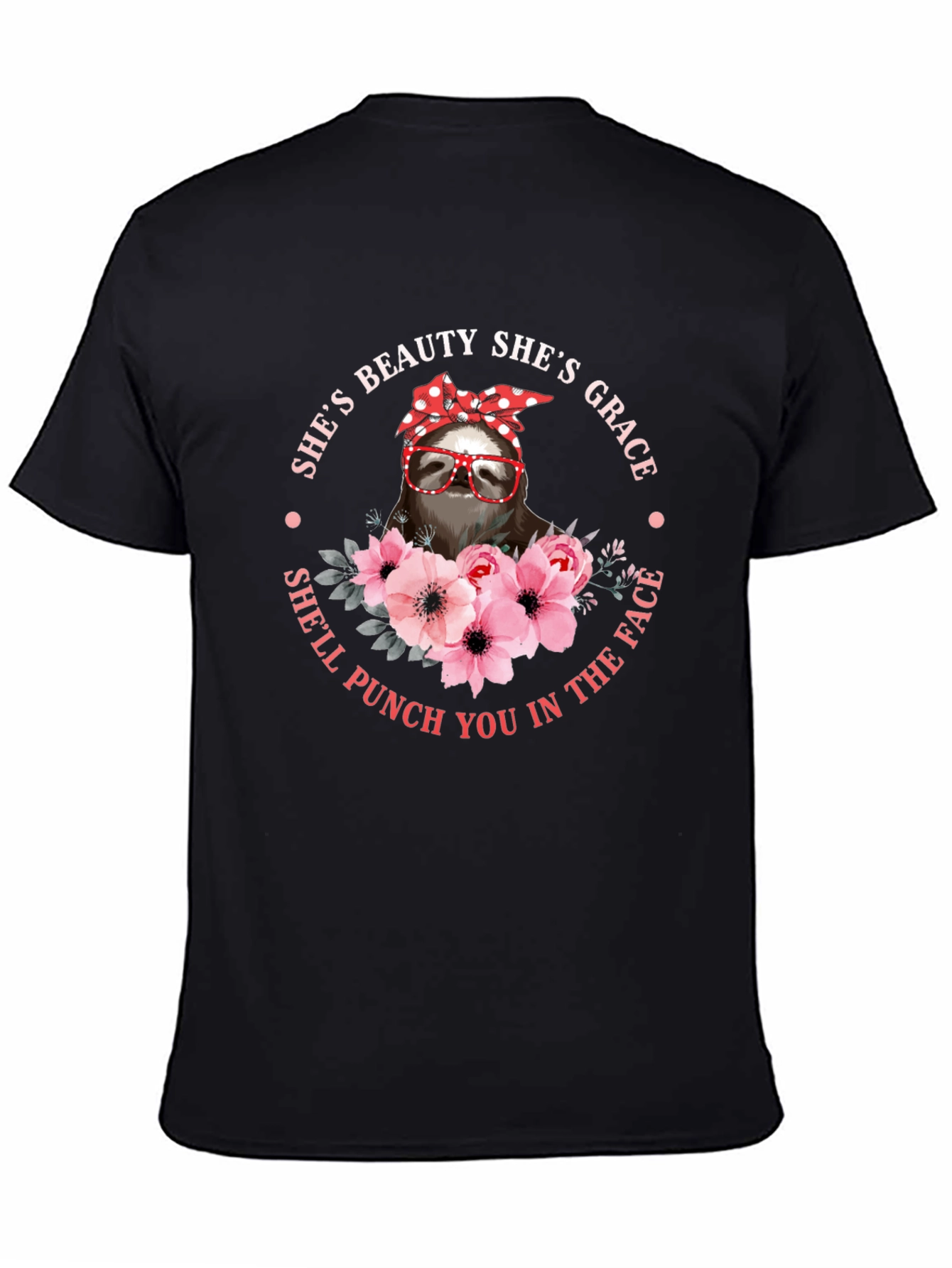 Sloth Beauty Grace Punch T-Shirt - Funny Womens Tee