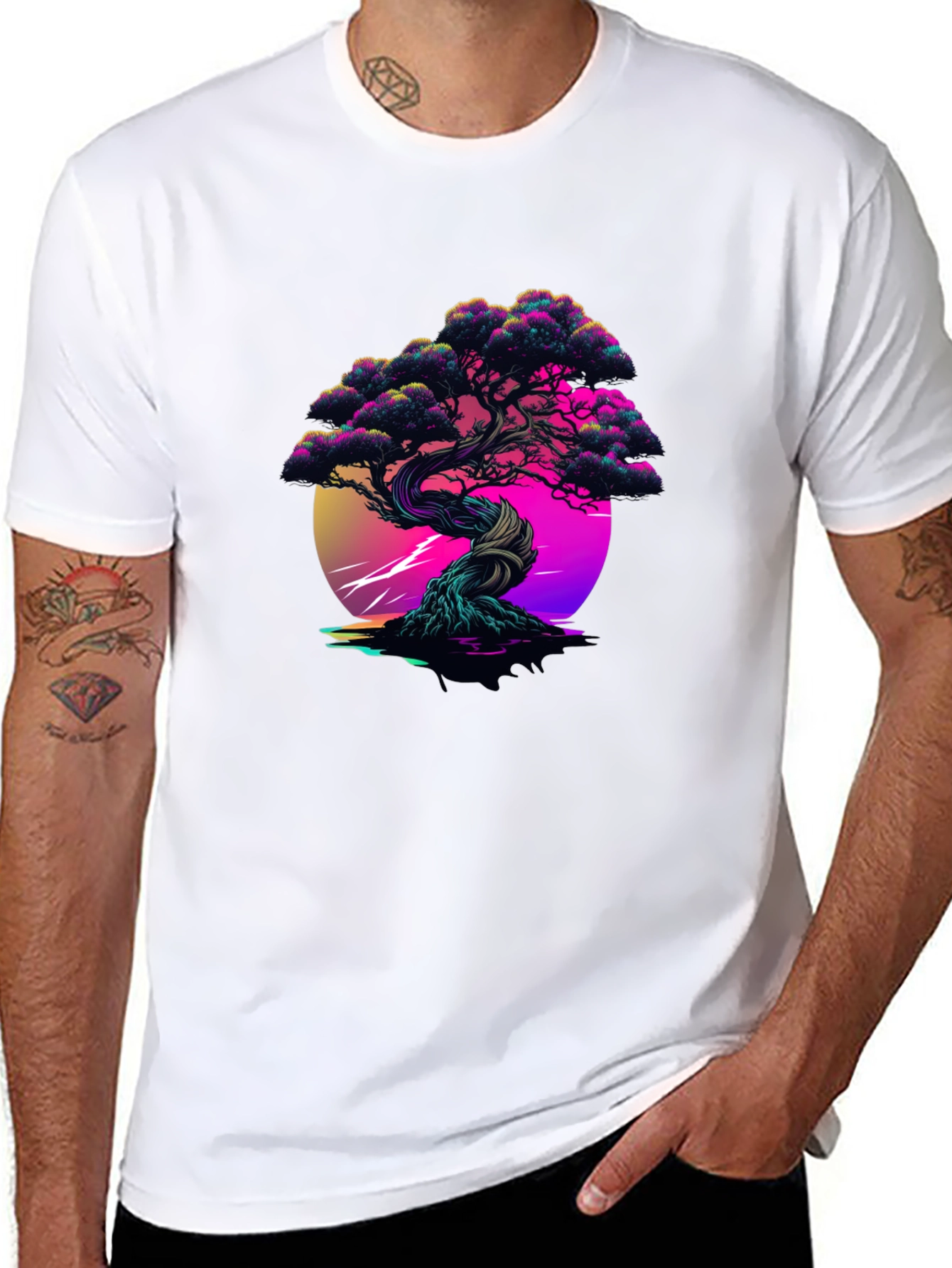 Vaporwave Bonsai Black Tee