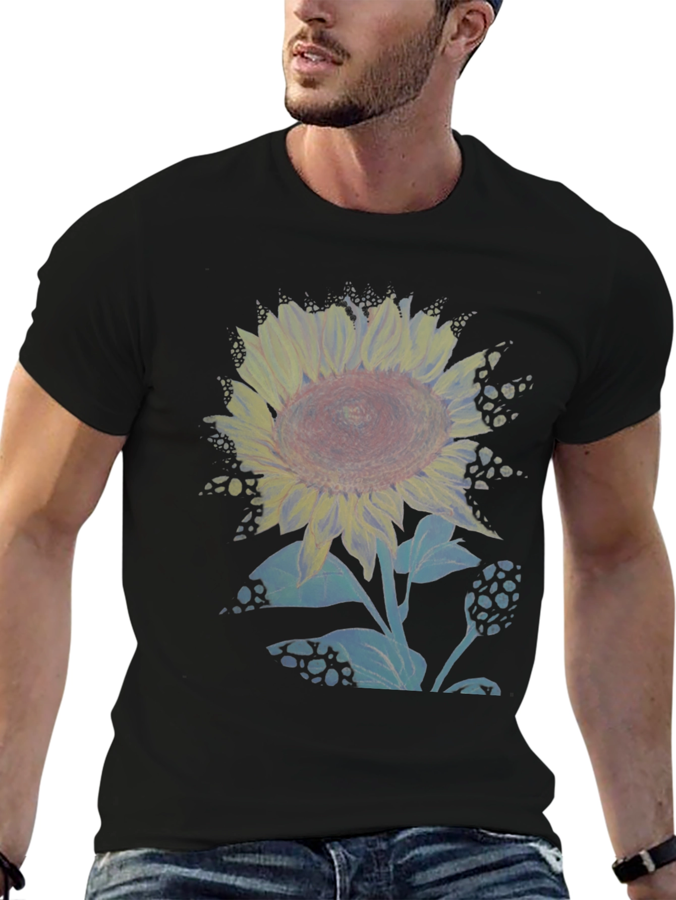 Sunflower Graphic Print Crew Neck T-Shirt