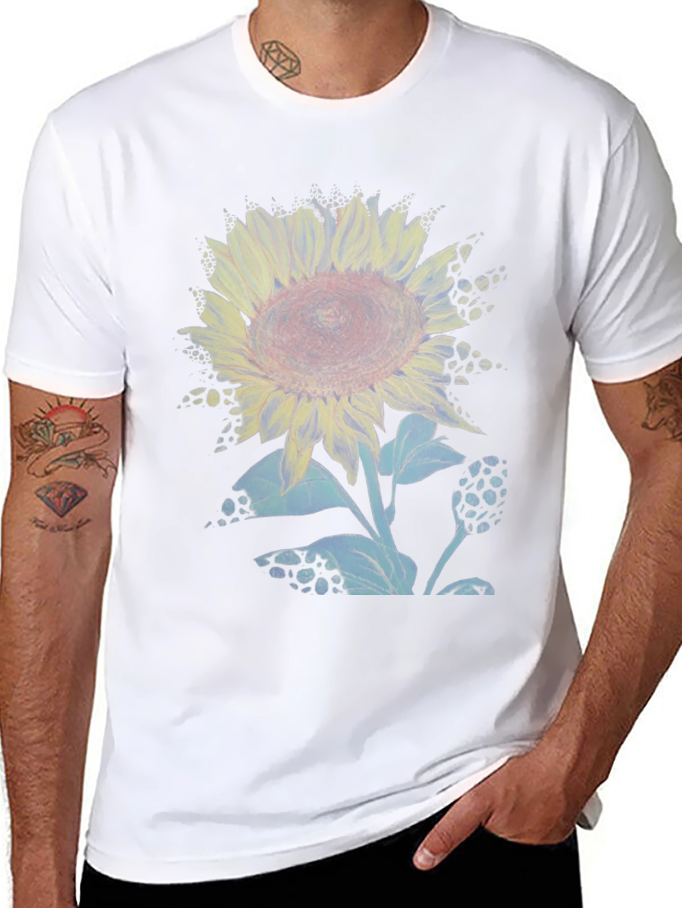Sunflower Graphic Print Crew Neck T-Shirt