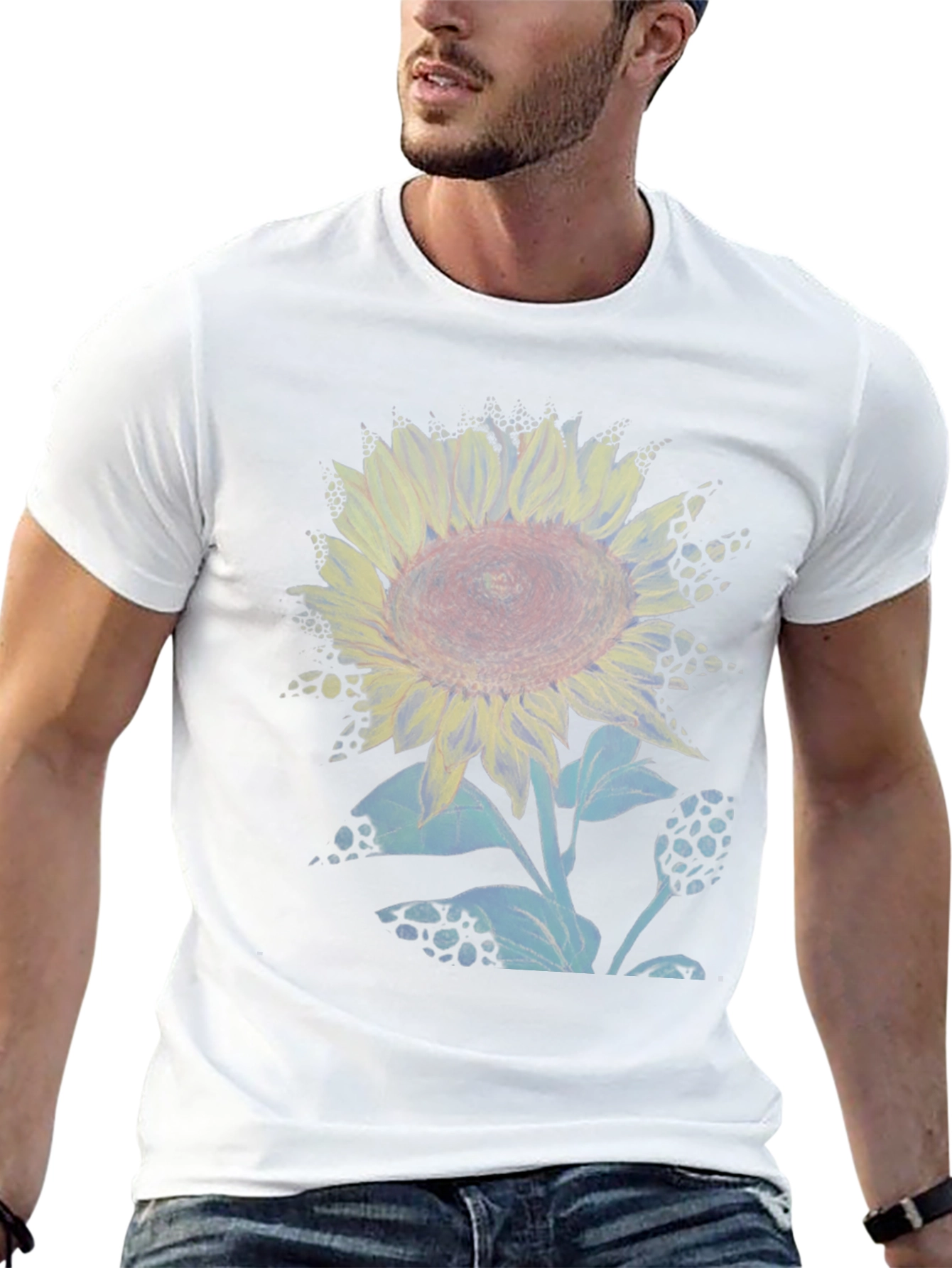 Sunflower Graphic Print Crew Neck T-Shirt