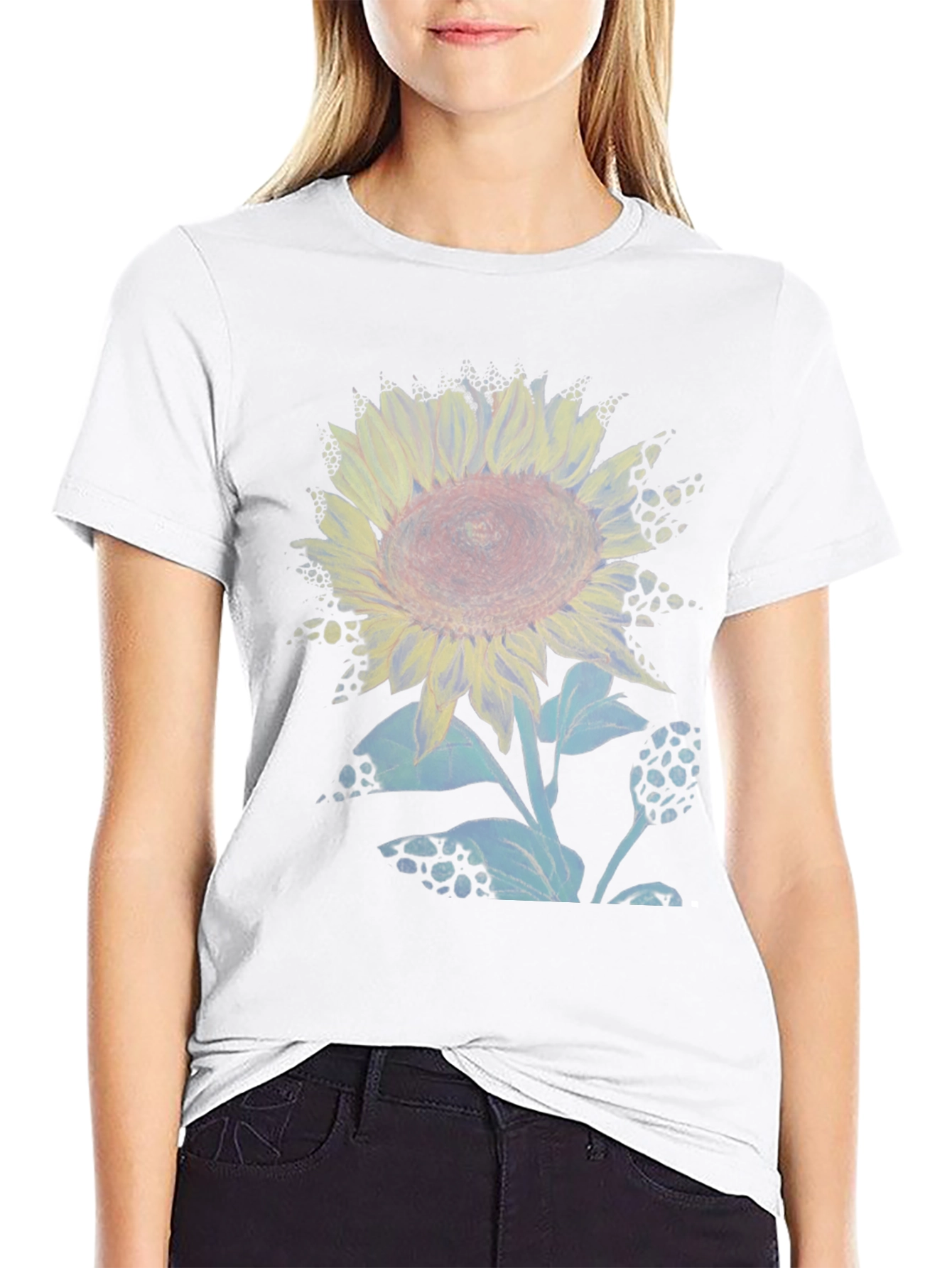 Sunflower Graphic Print Crew Neck T-Shirt