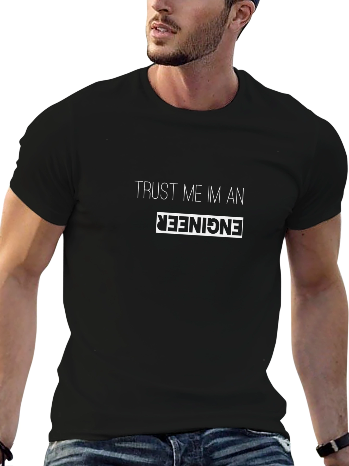 Trust Me Im An Engineer Black T-Shirt