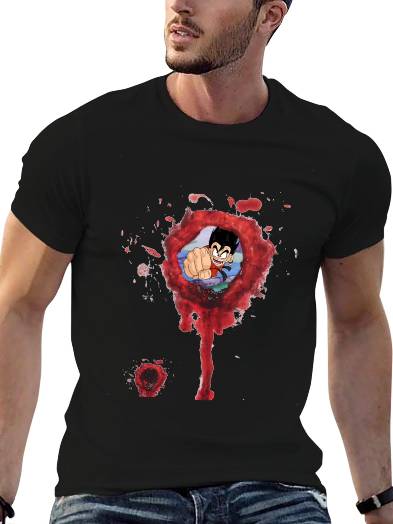 Anime Punch Black Tee