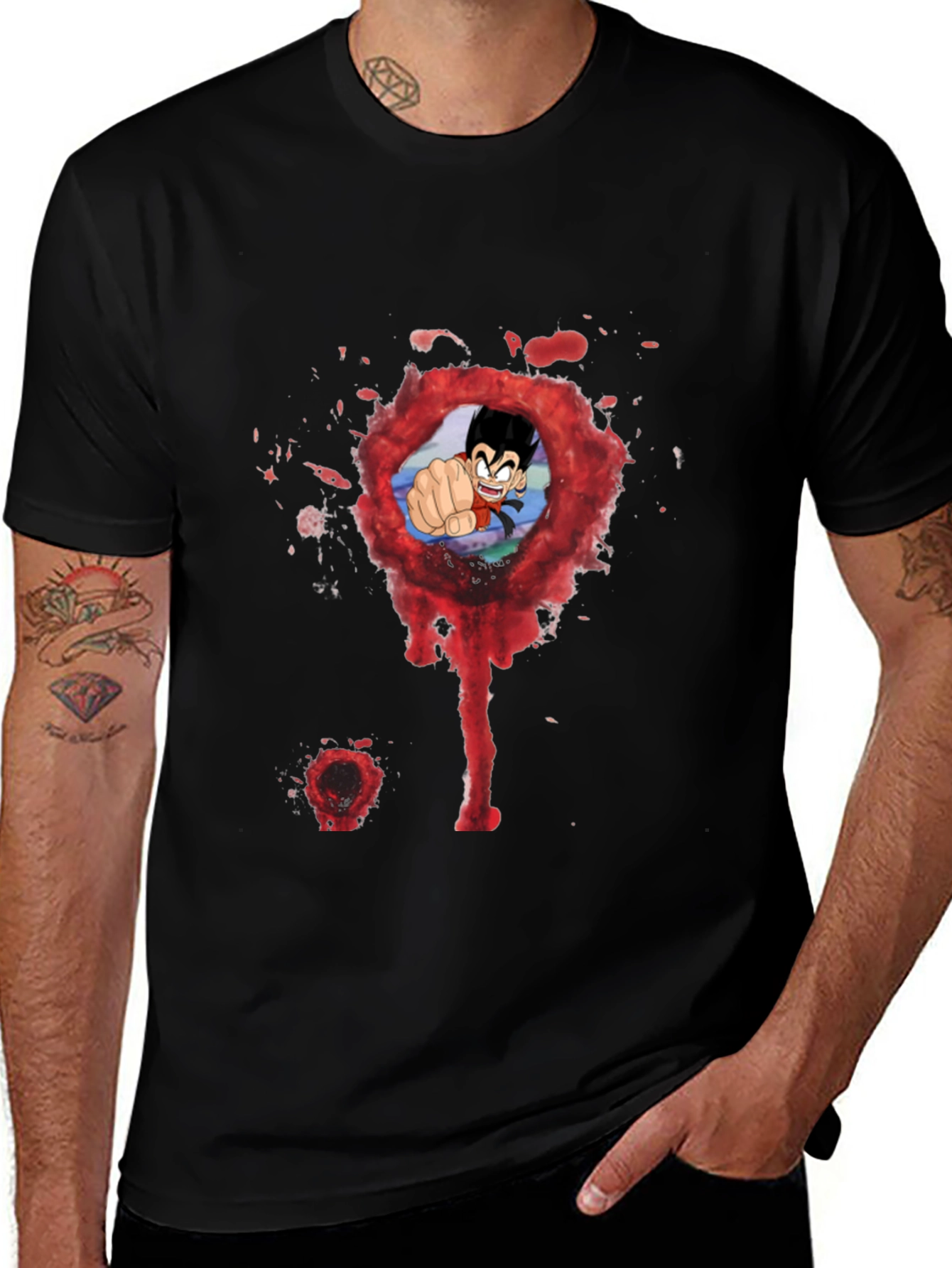Anime Punch Black Tee