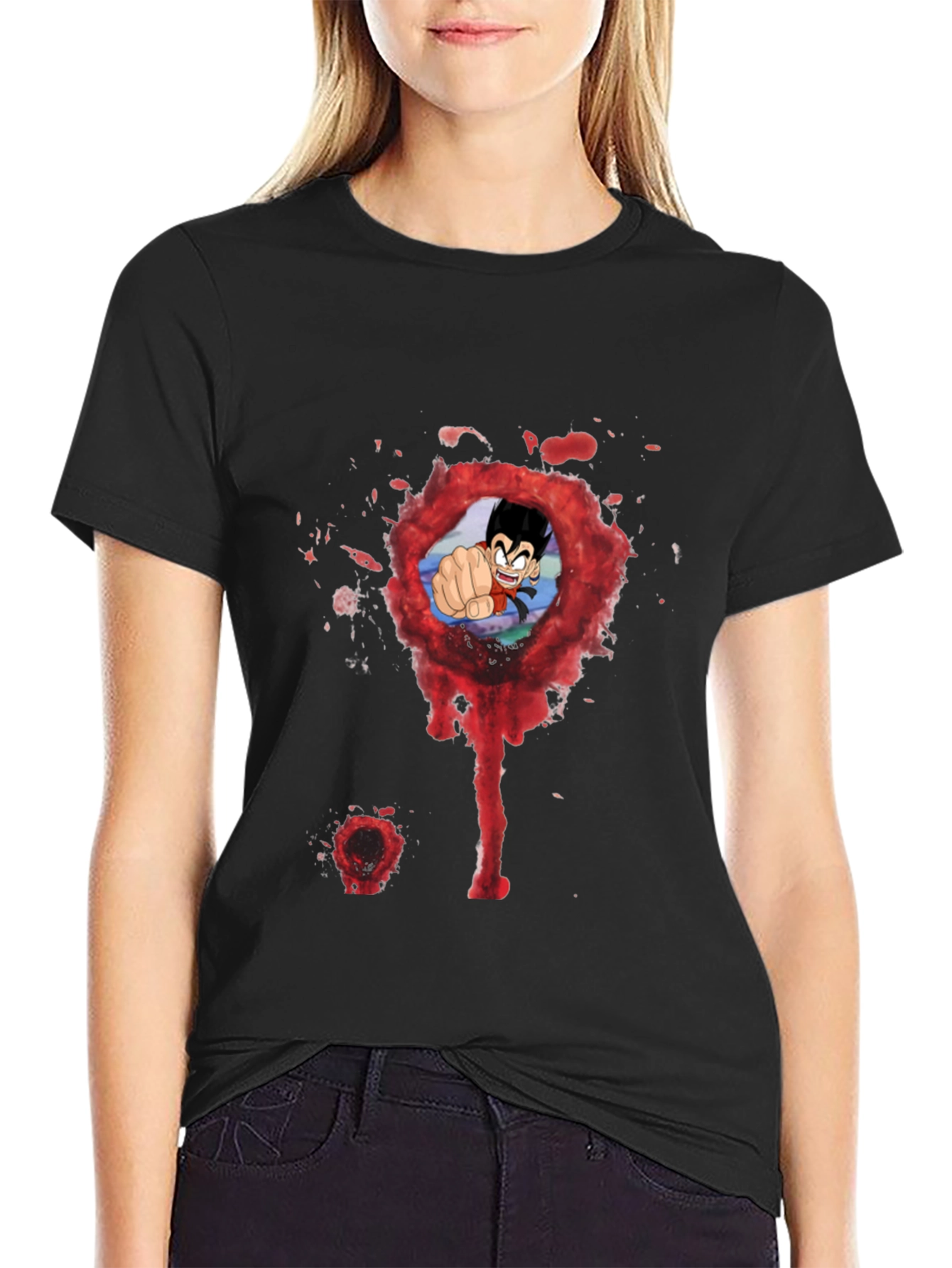 Anime Punch Black Tee