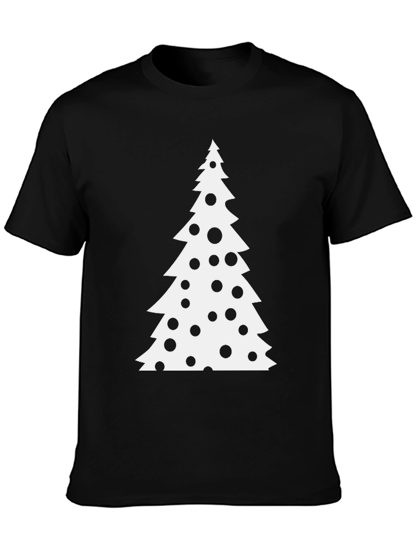 Christmas Tree Black T-Shirt Festive Holiday Tee