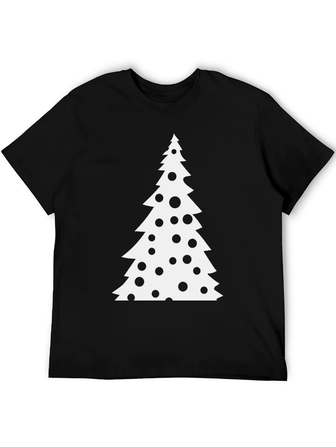 Christmas Tree Black T-Shirt Festive Holiday Tee