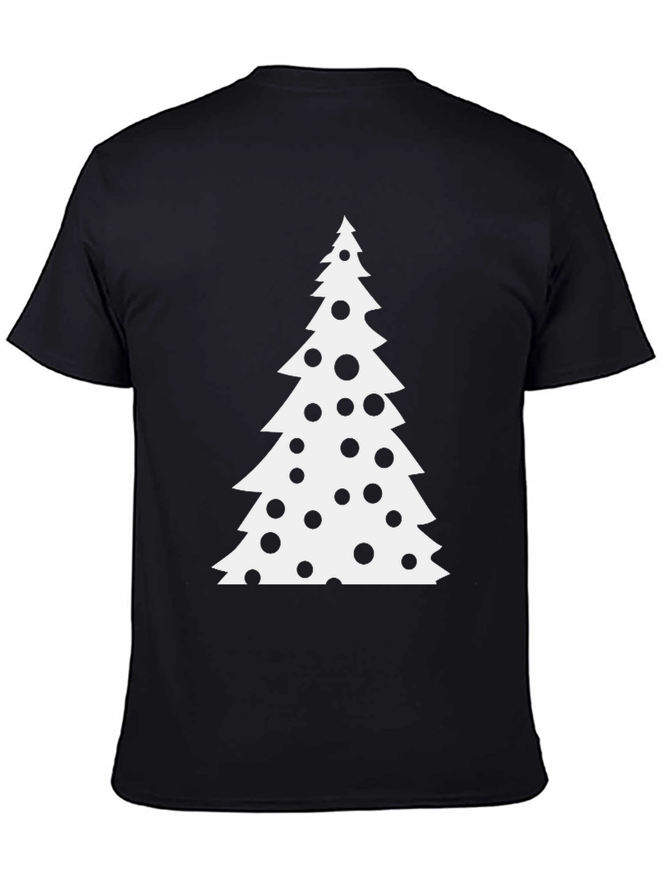 Christmas Tree Black T-Shirt Festive Holiday Tee
