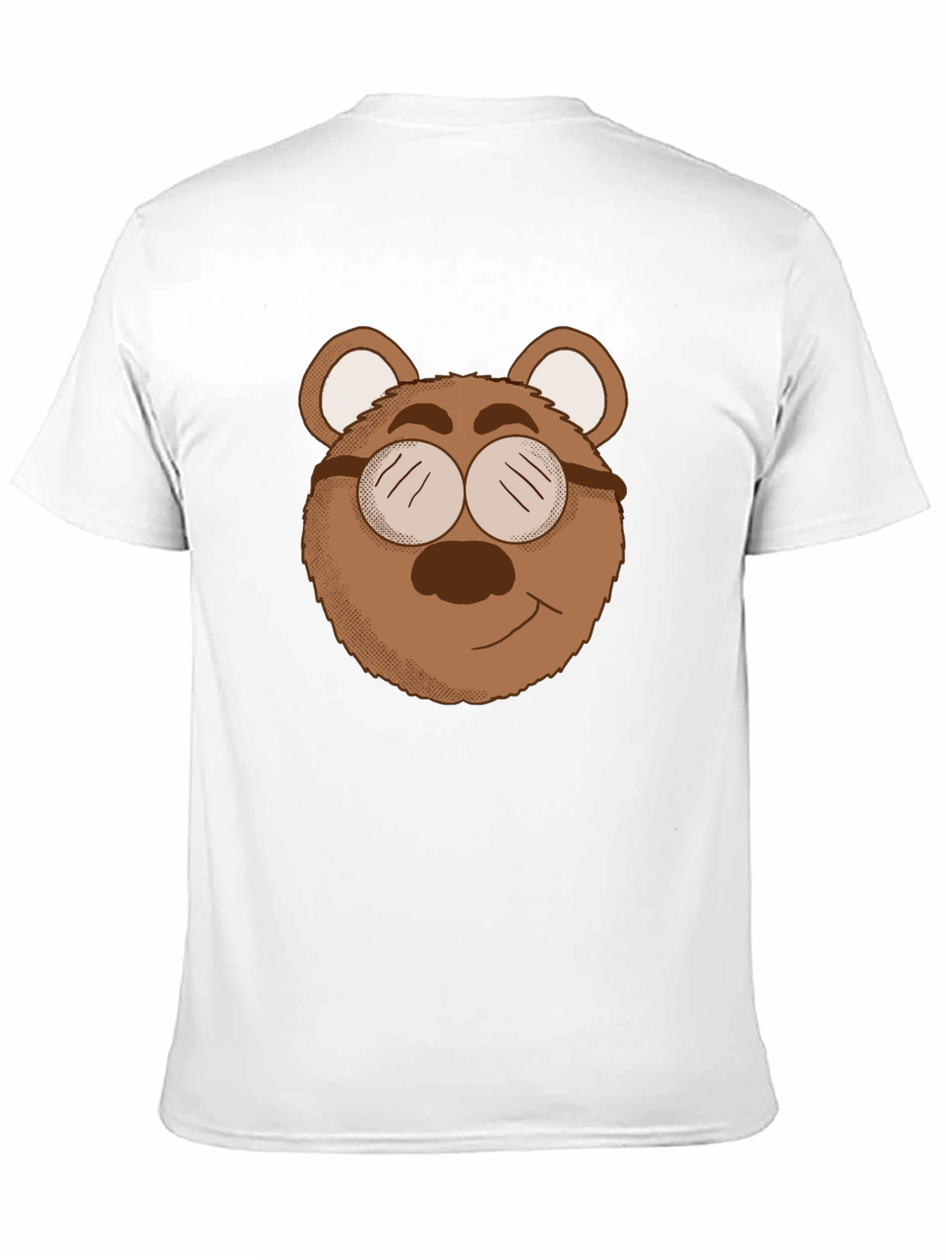 Bear with Glasses Graphic Tee - Black Cotton Blend