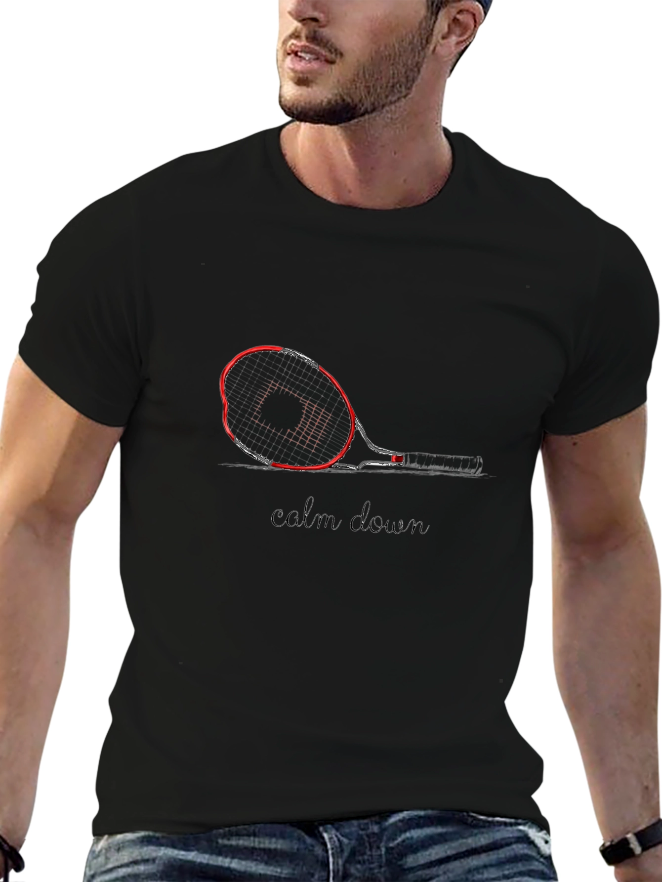 Calm Down Tennis Racquet T-Shirt