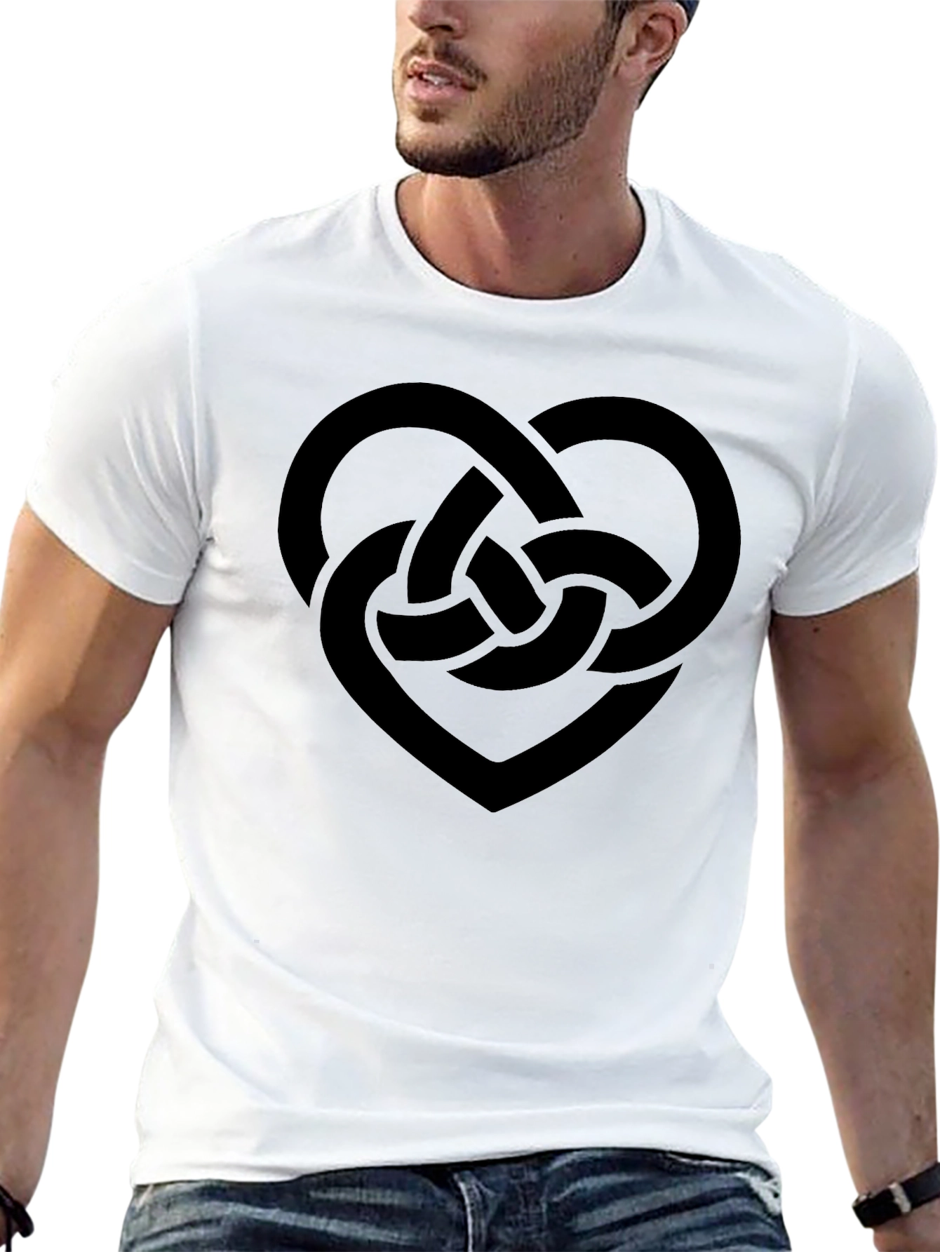 Celtic Knot Heart T-Shirt - Black