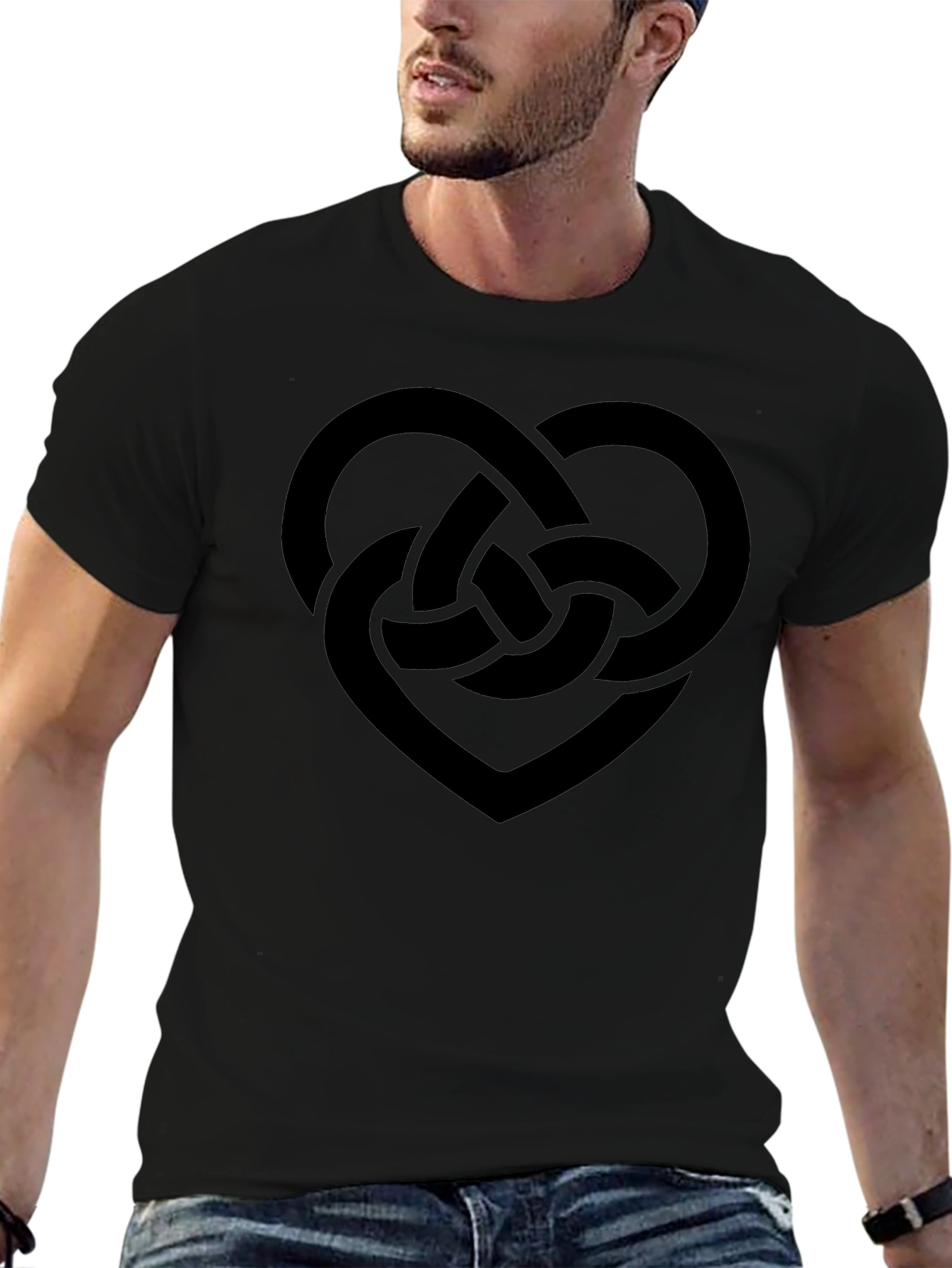 Celtic Knot Heart T-Shirt - Black