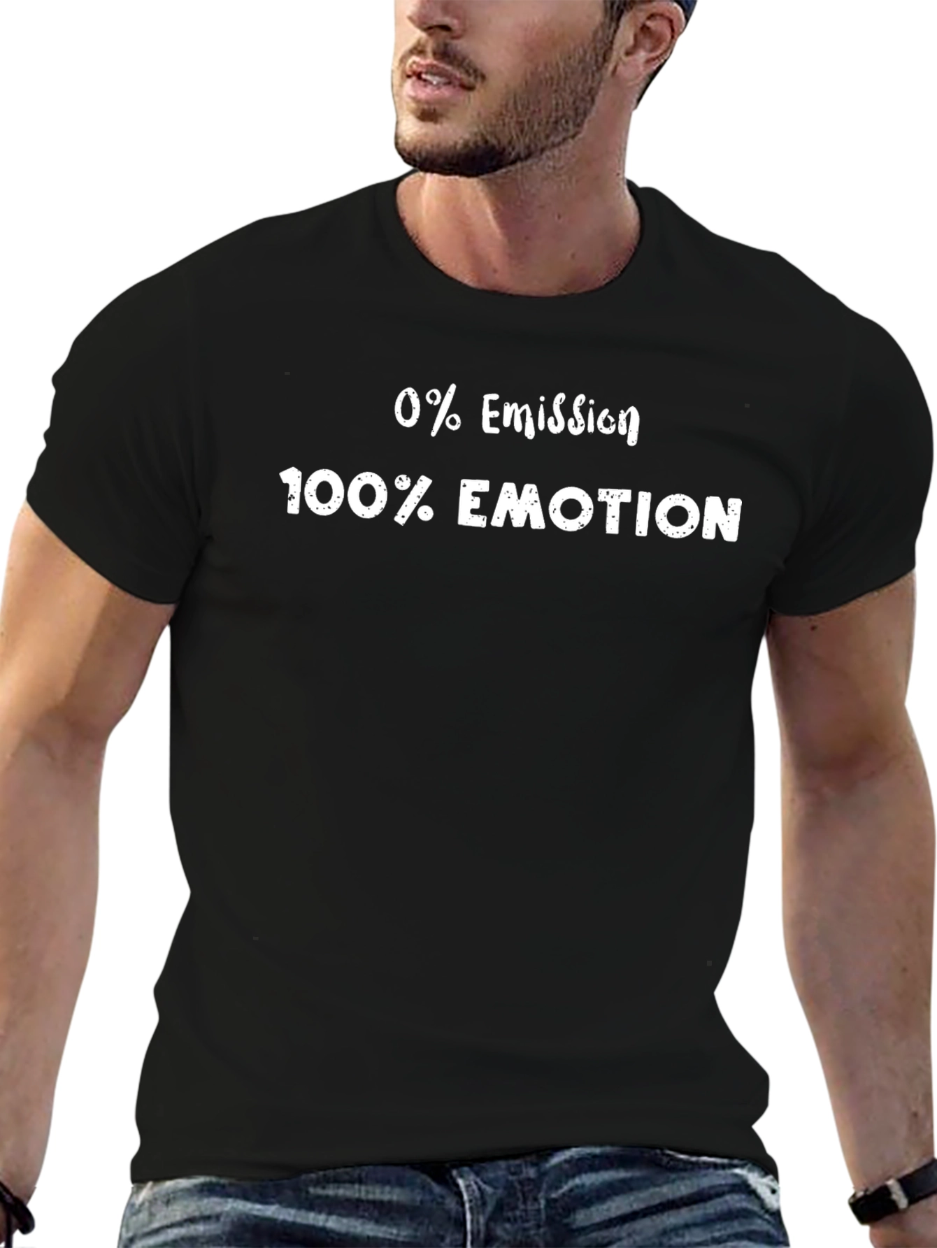 0% Emission 100% Emotion Graphic T-Shirt
