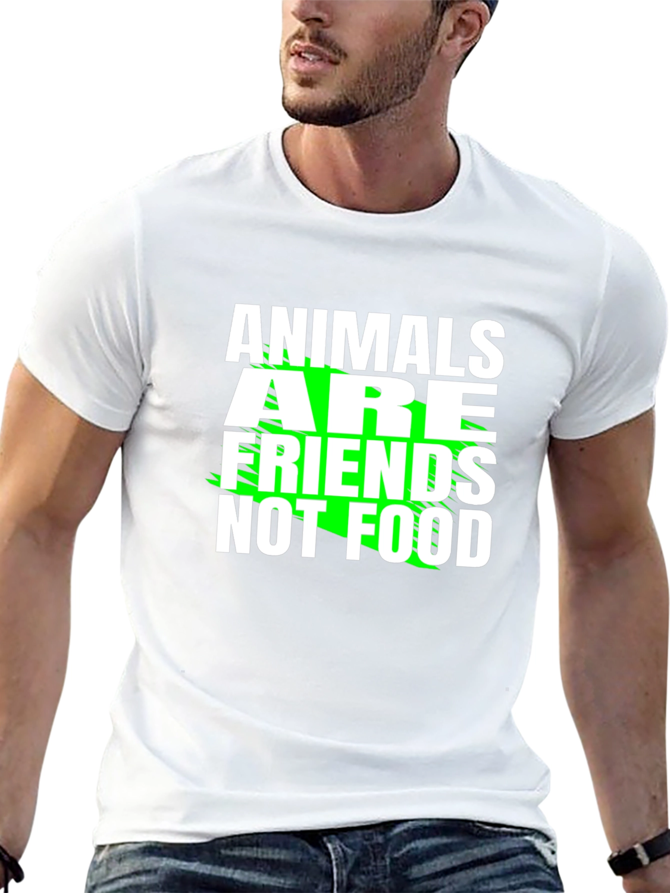 Animals Are Friends Not Food Graphic Tee