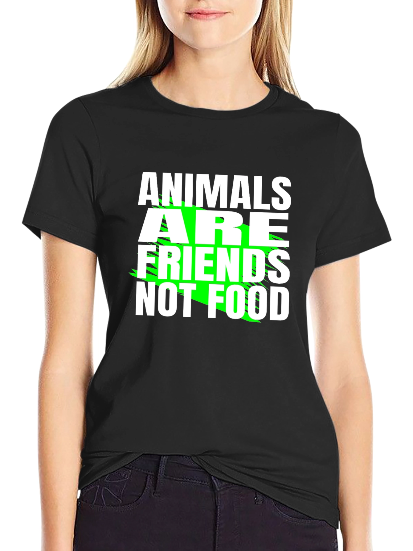Animals Are Friends Not Food Graphic Tee