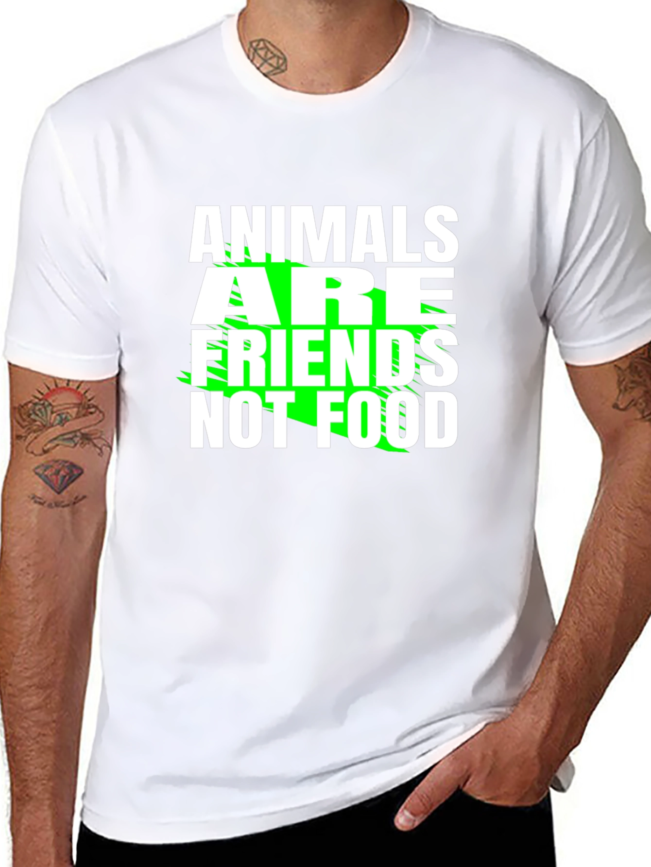 Animals Are Friends Not Food Graphic Tee