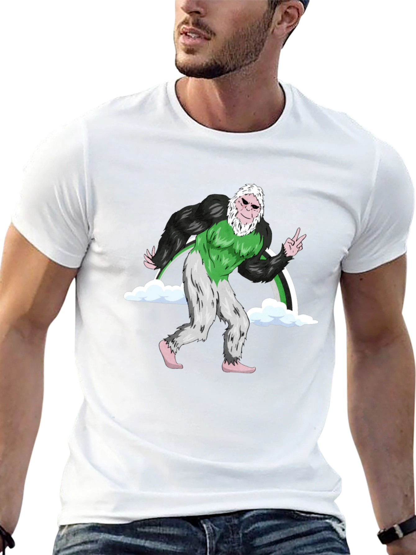 Sasquatch Peace Sign Graphic Tee - Cool Bigfoot T-Shirt