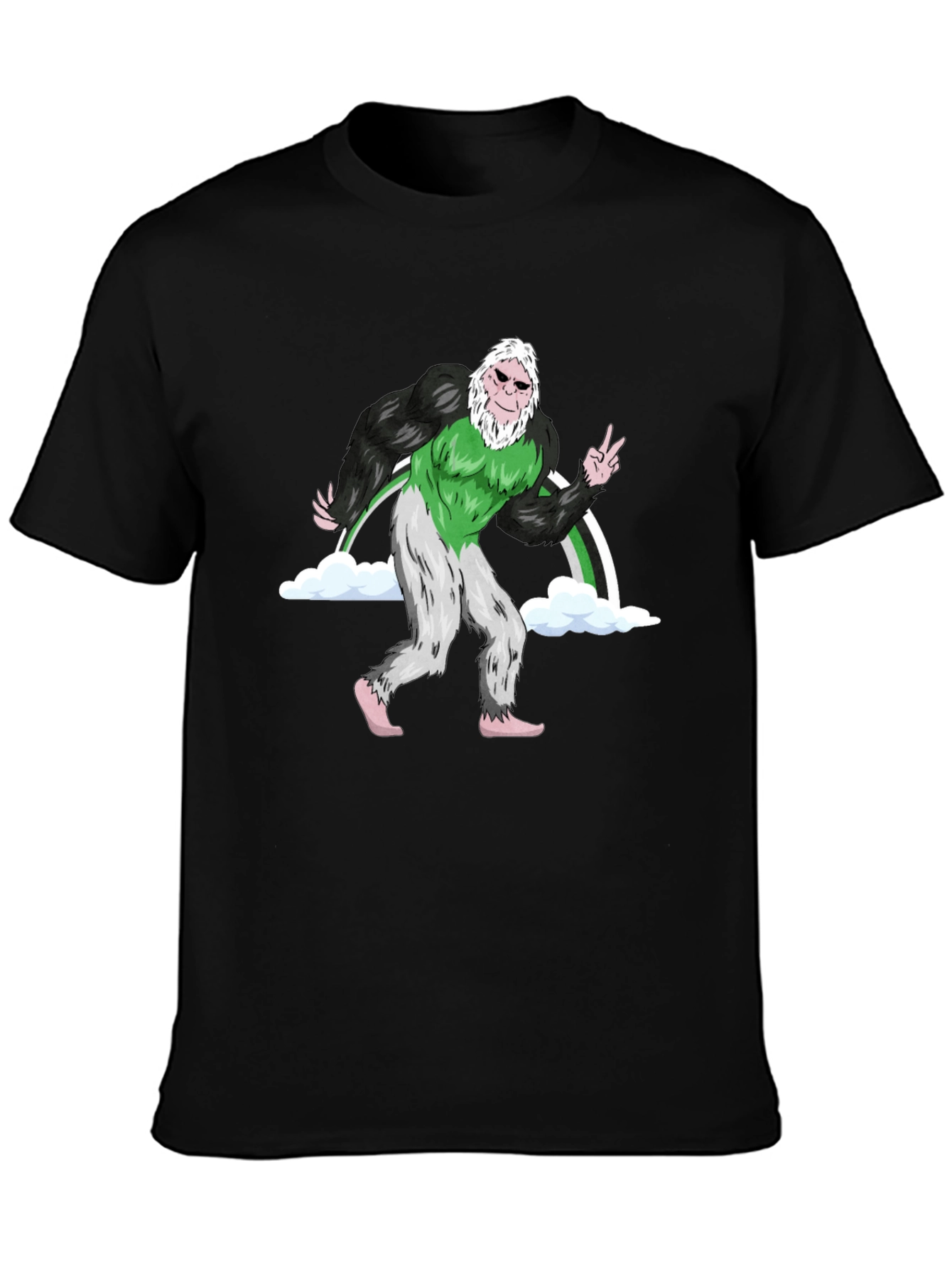 Sasquatch Peace Sign Graphic Tee - Cool Bigfoot T-Shirt