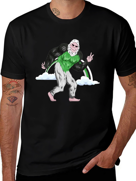 Sasquatch Peace Sign Graphic Tee - Cool Bigfoot T-Shirt