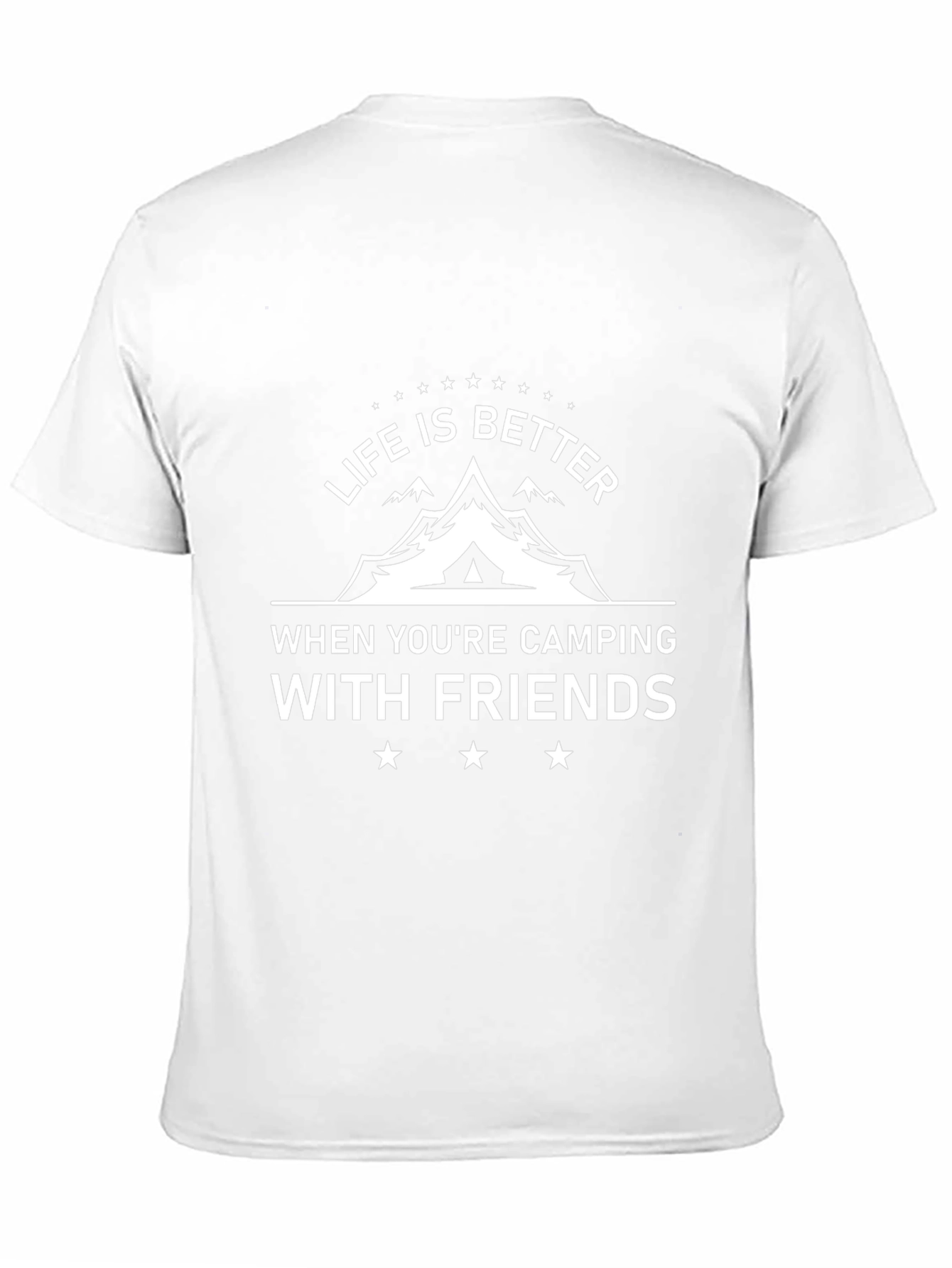 Camping with Friends Black Graphic T-Shirt