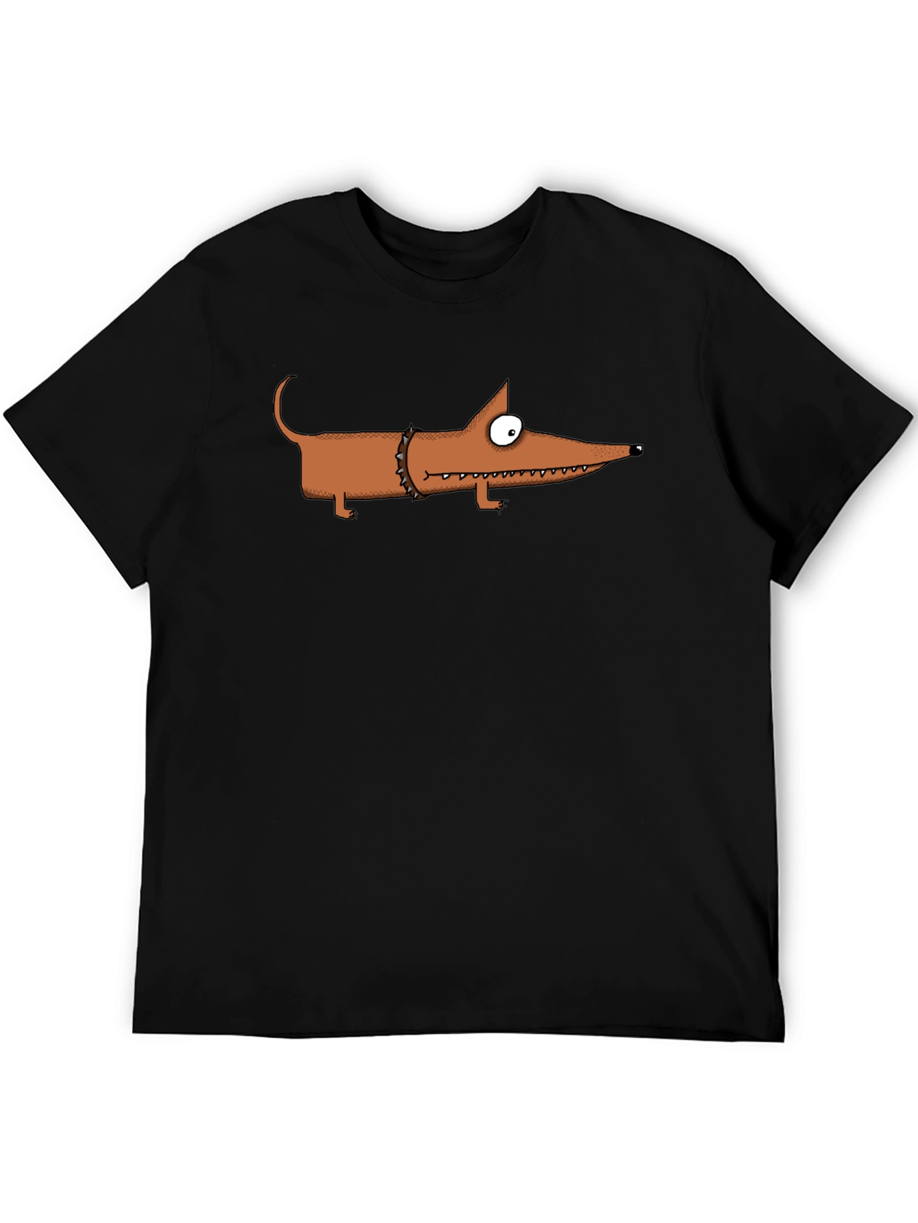 Cartoon Dachshund T-Shirt - Spiked Collar Graphic Tee