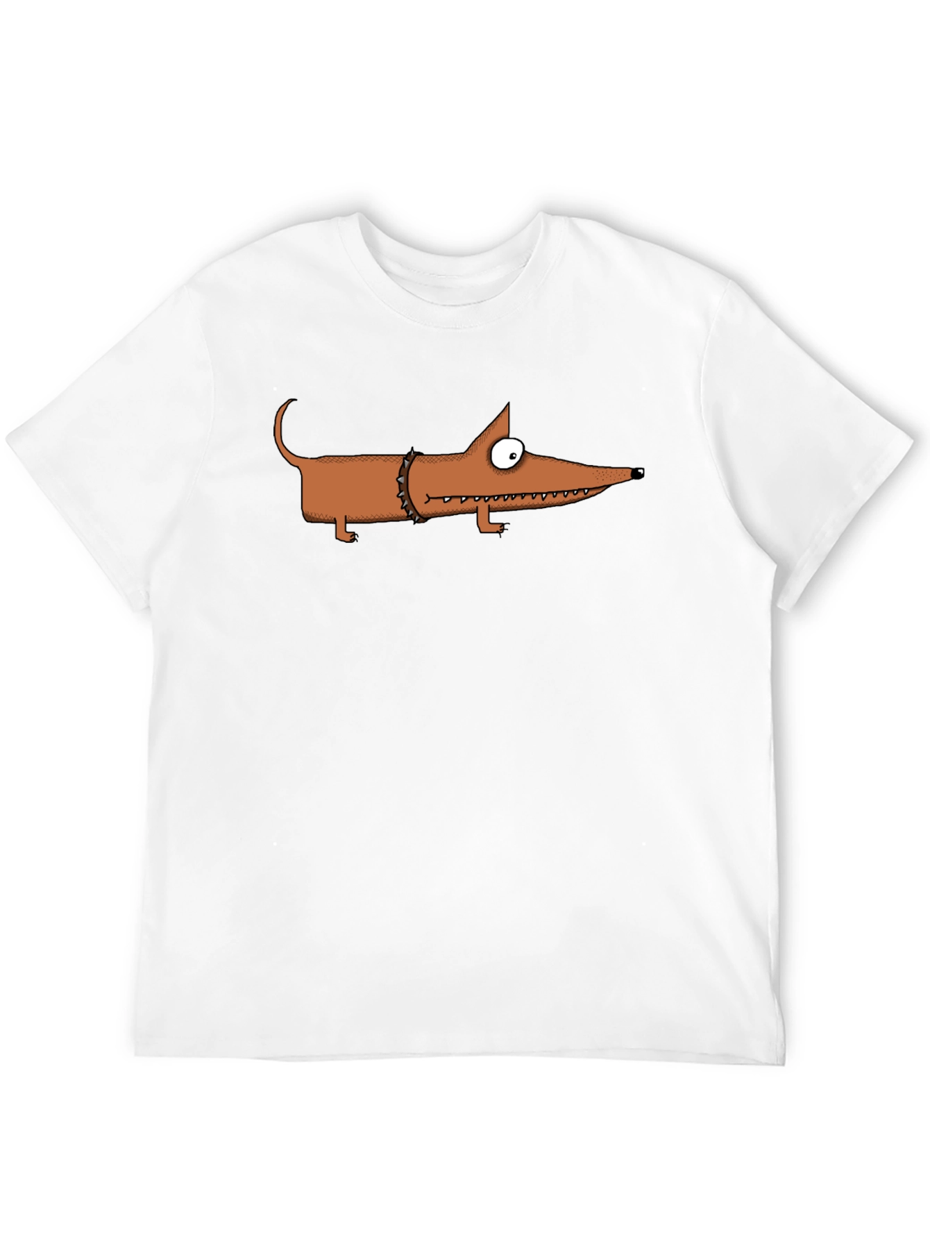 Cartoon Dachshund T-Shirt - Spiked Collar Graphic Tee