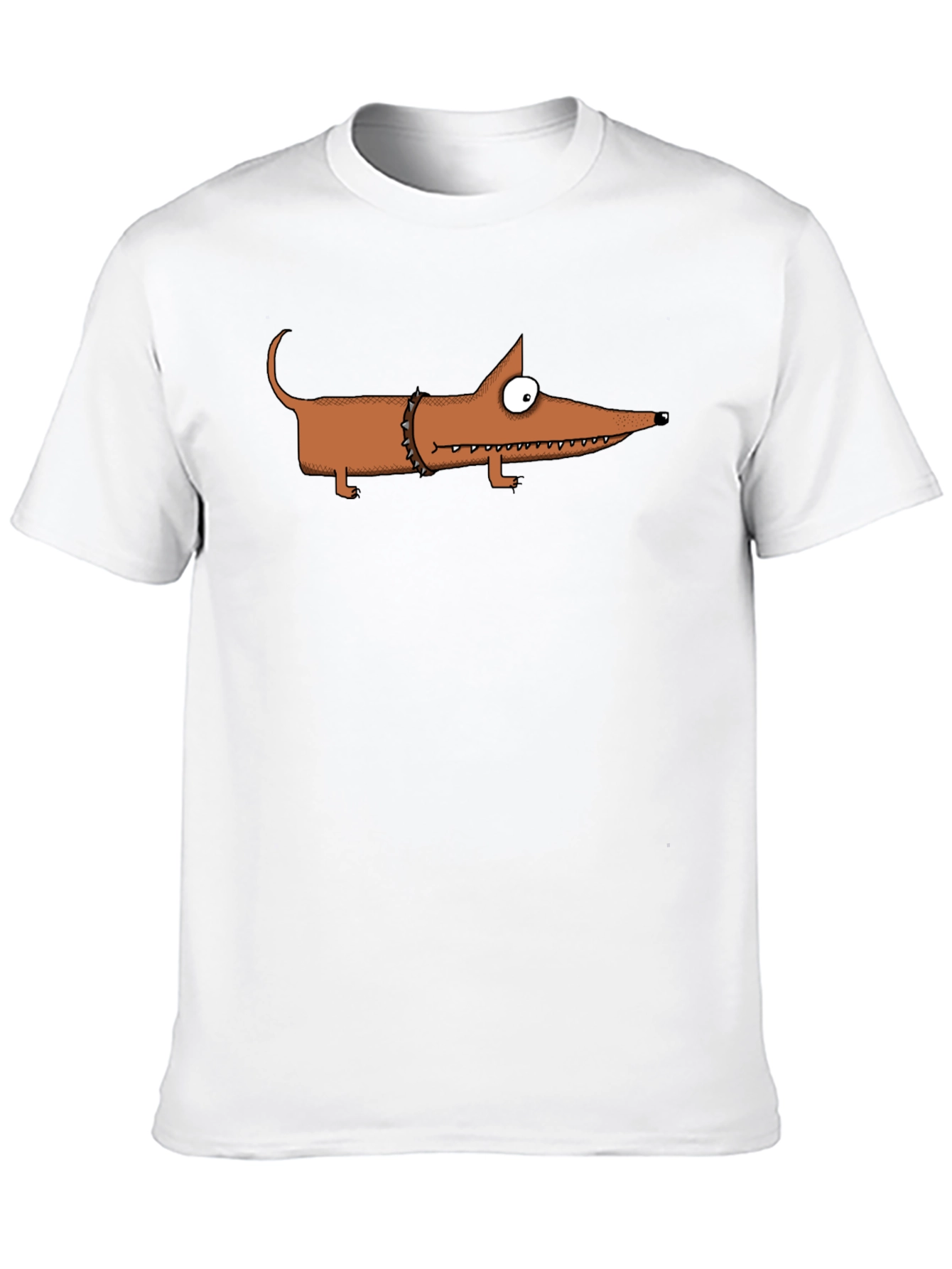 Cartoon Dachshund T-Shirt - Spiked Collar Graphic Tee