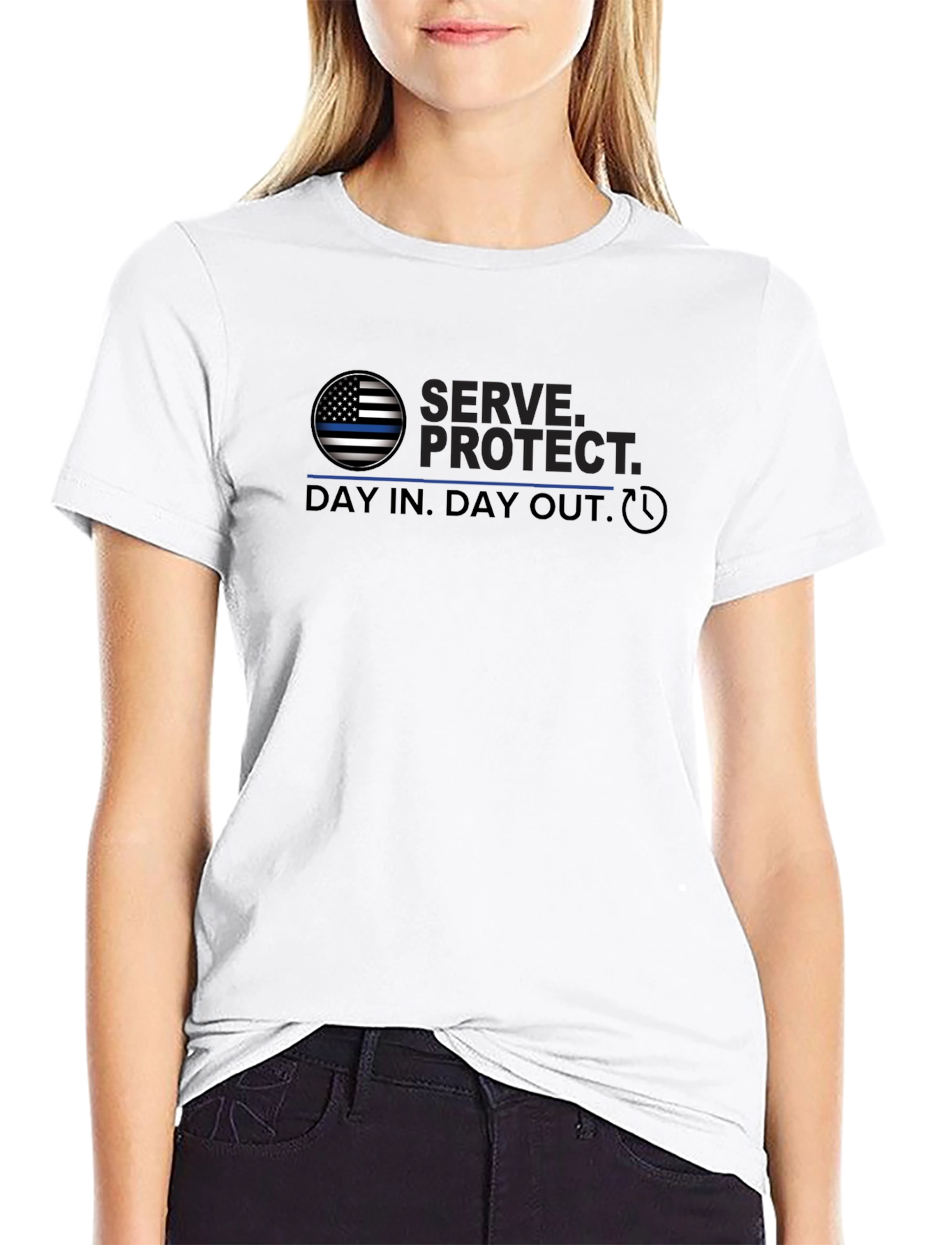 Serve Protect Thin Blue Line T-Shirt