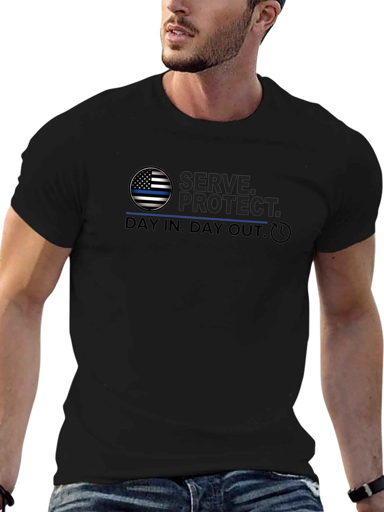 Serve Protect Thin Blue Line T-Shirt