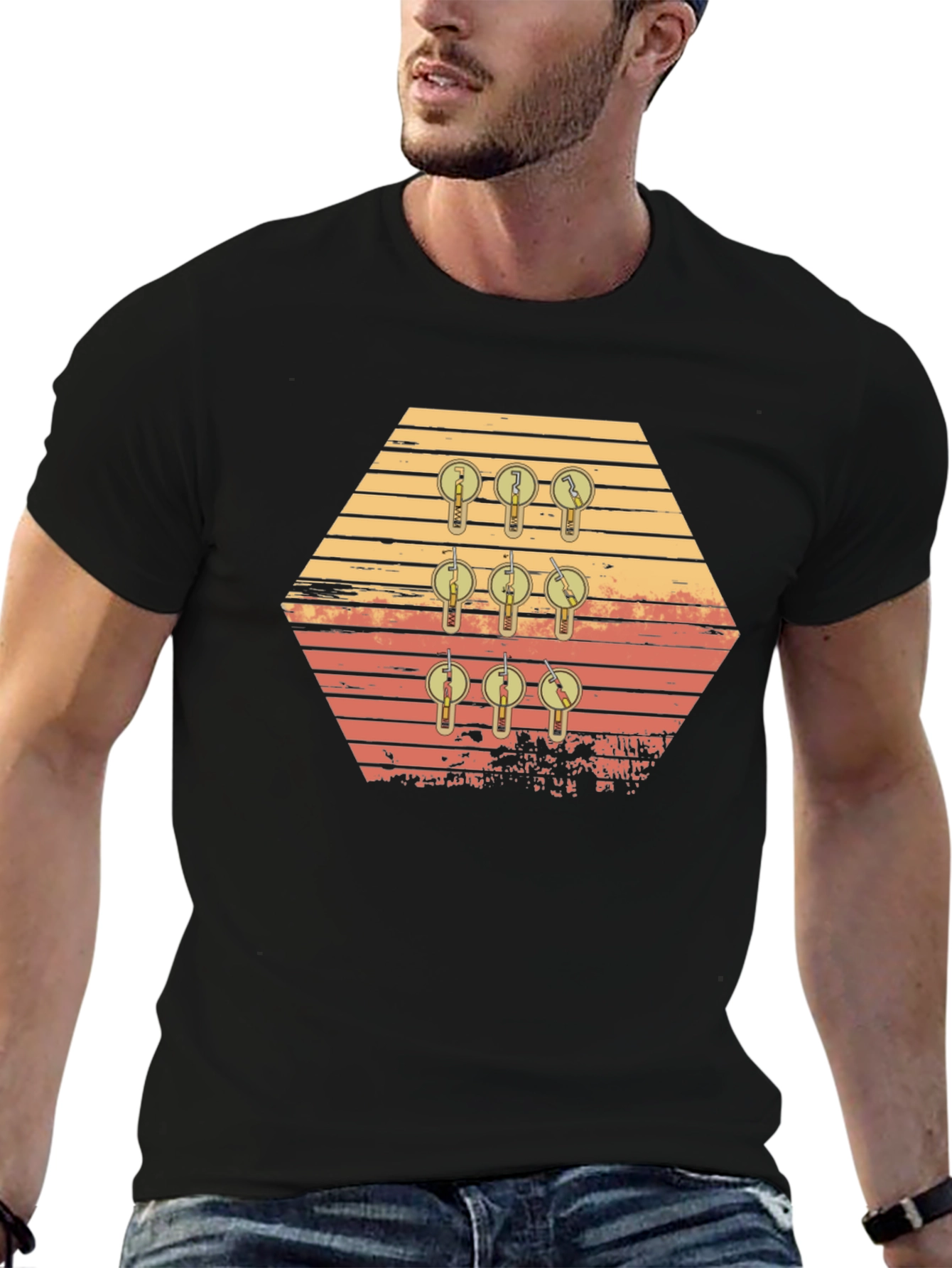 Retro Keys Graphic Tee - Black