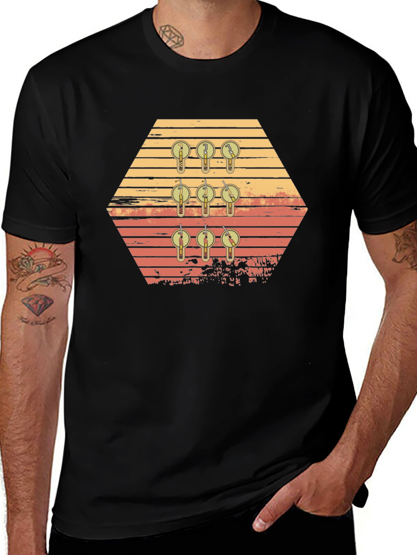 Retro Keys Graphic Tee - Black