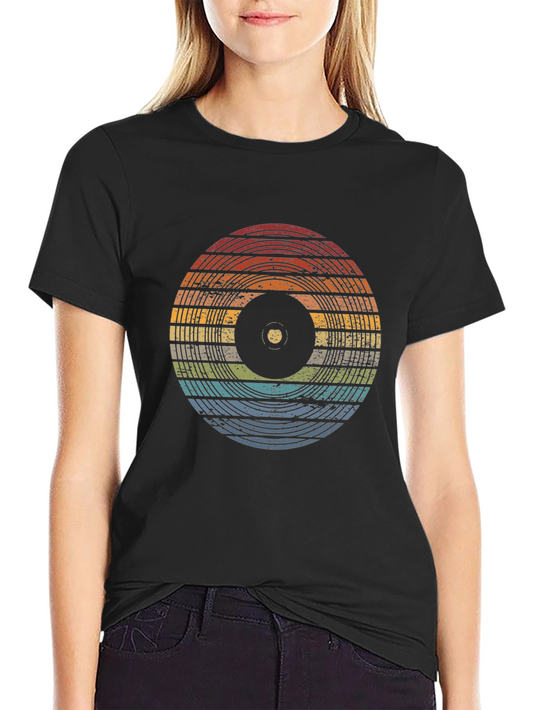 Retro Vinyl Record Graphic Tee - Vintage Style Music Lover Shirt