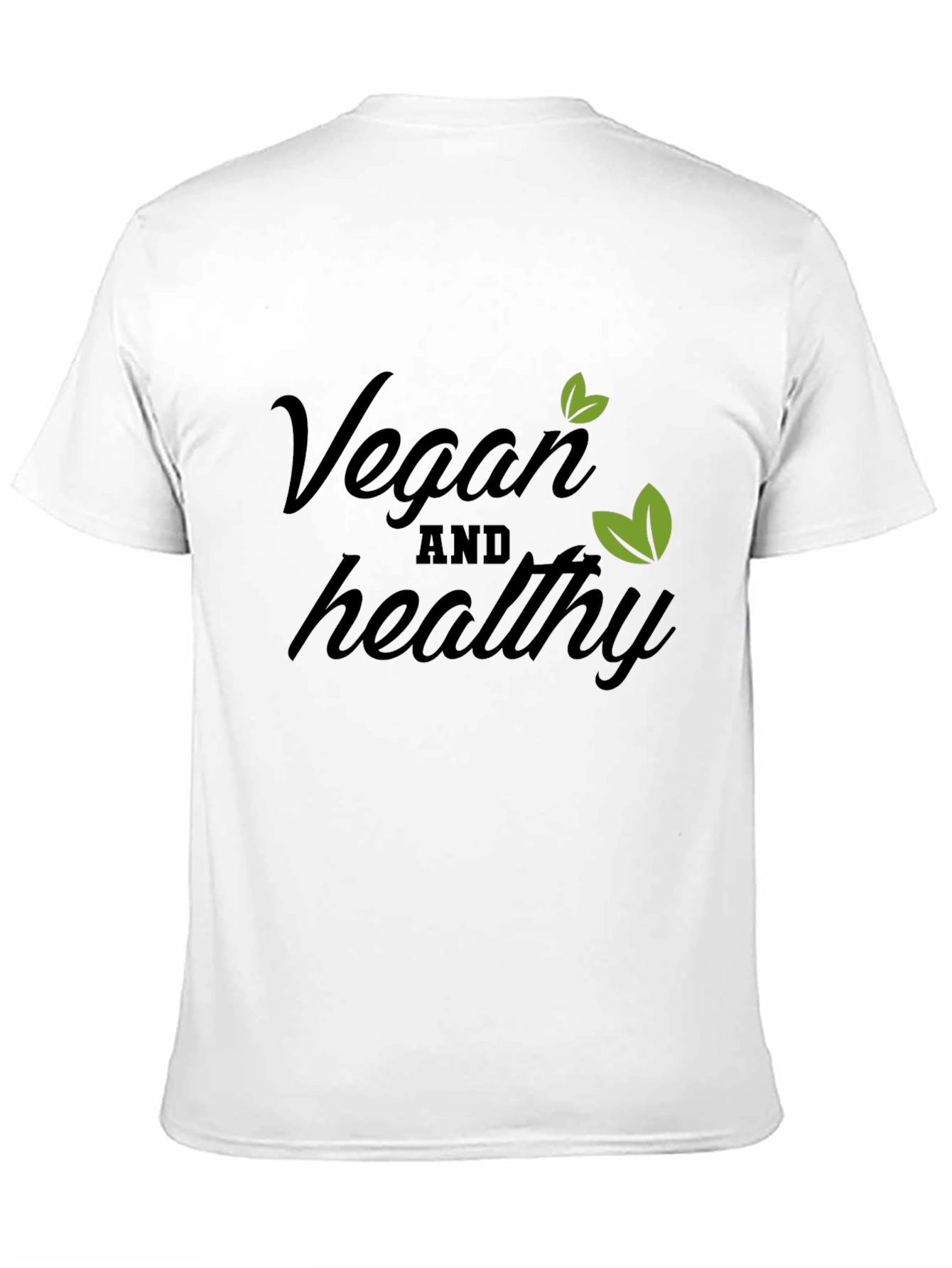 Vegan & Healthy T-Shirt - Black Cotton Blend Tee