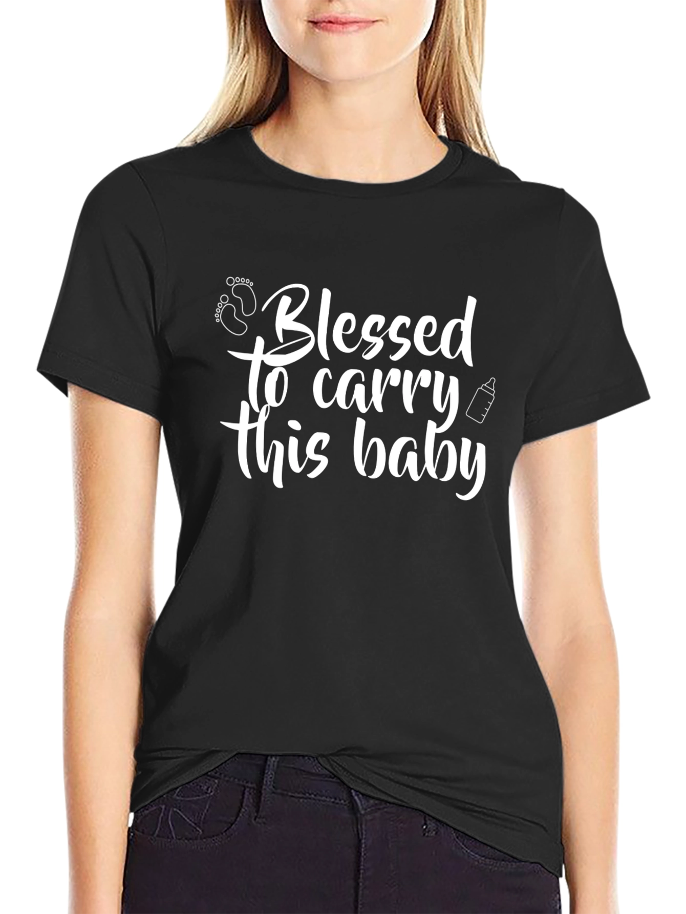Blessed to Carry This Baby Black T-Shirt
