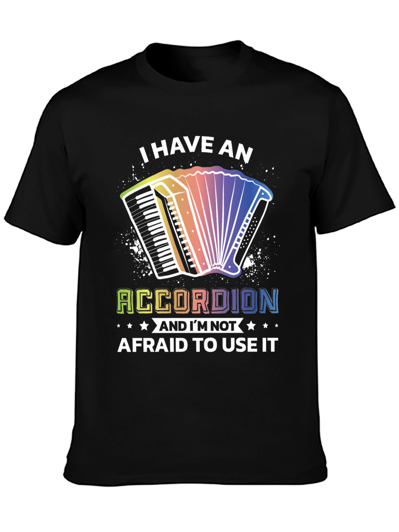 Accordion T-Shirt: Musical Instrument Rainbow Design