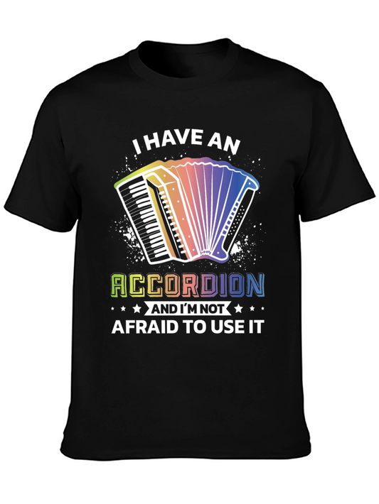 Accordion T-Shirt: Musical Instrument Rainbow Design