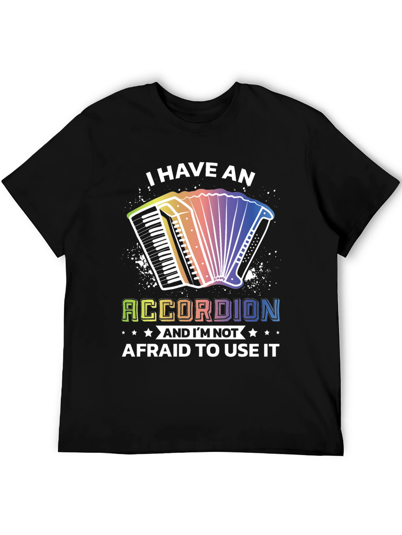 Accordion T-Shirt: Musical Instrument Rainbow Design