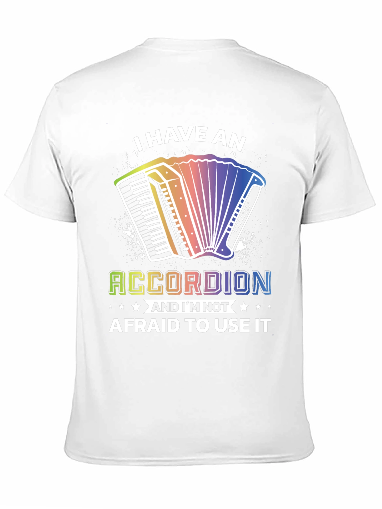 Accordion T-Shirt: Musical Instrument Rainbow Design