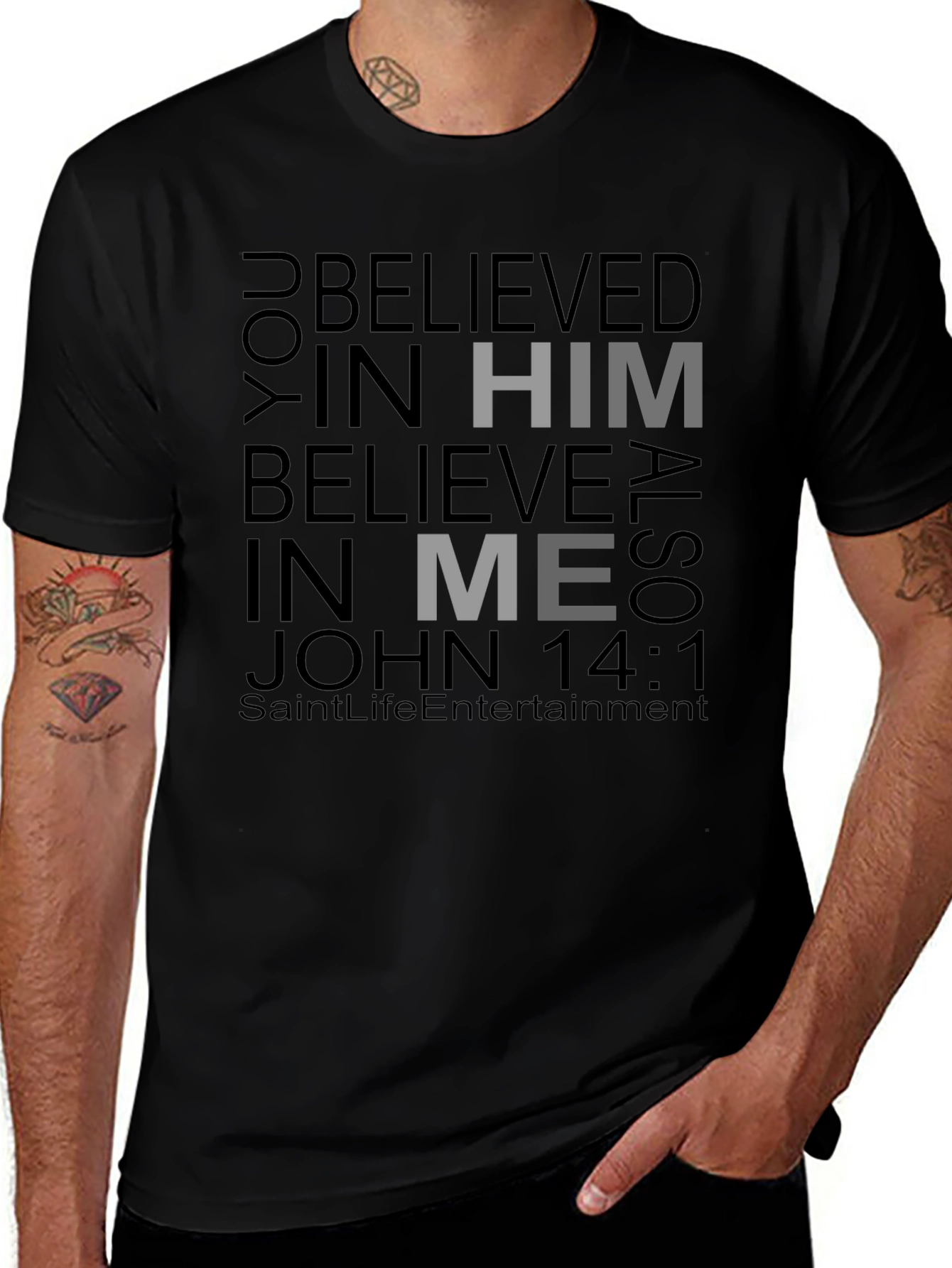 Believe in Him Black T-Shirt