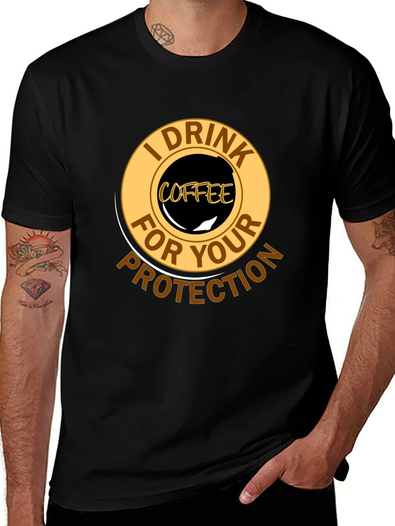 Coffee Lovers Protection T-Shirt - Black