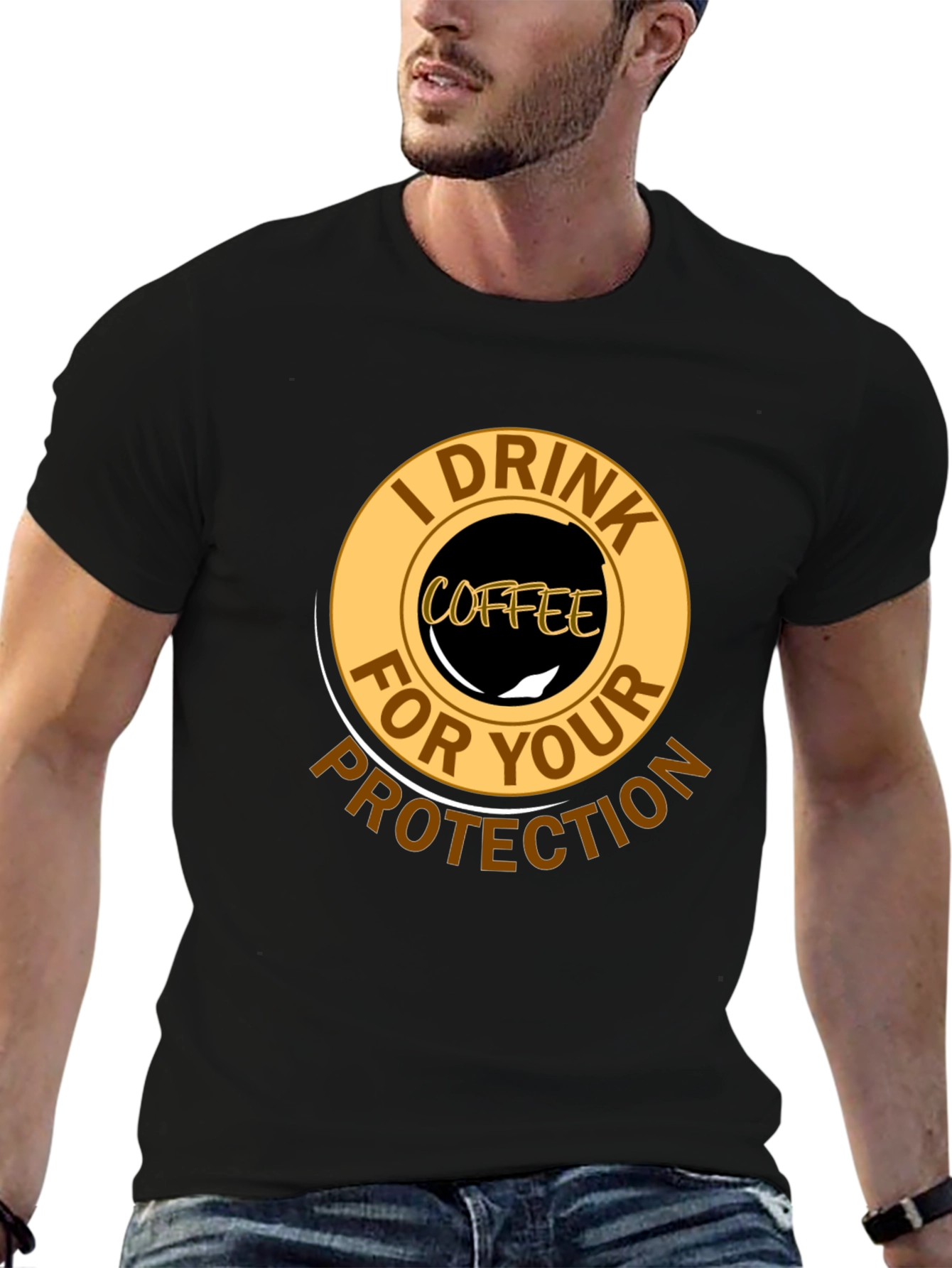 Coffee Lovers Protection T-Shirt - Black