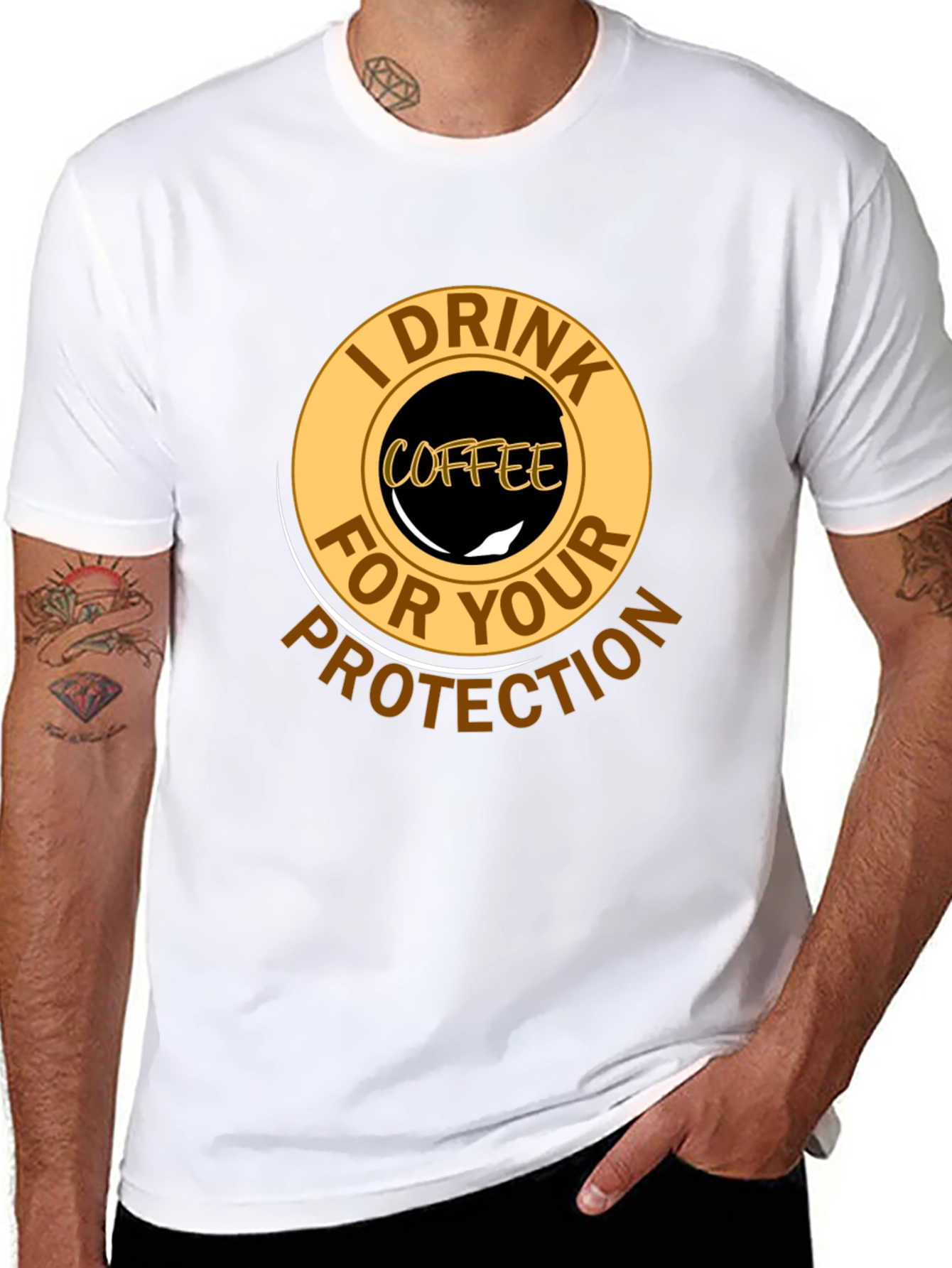 Coffee Lovers Protection T-Shirt - Black