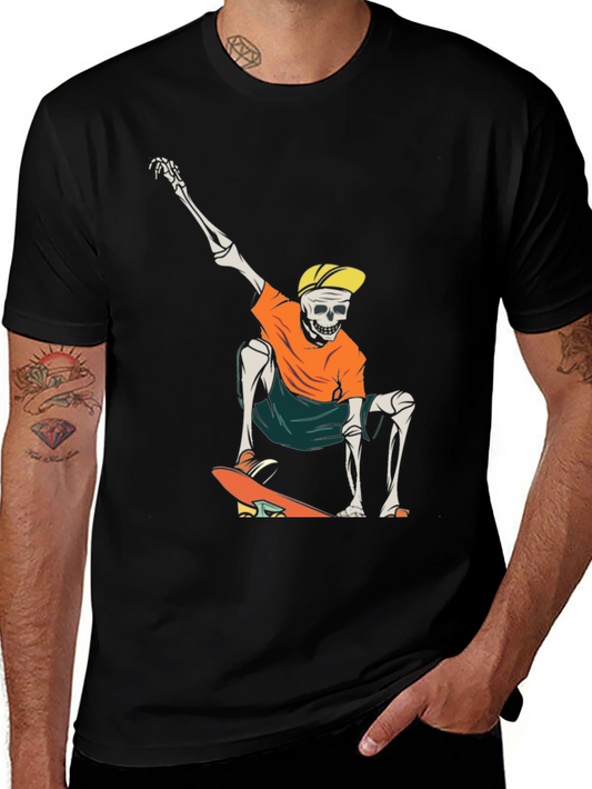 Skateboarding Skeleton Graphic T-Shirt