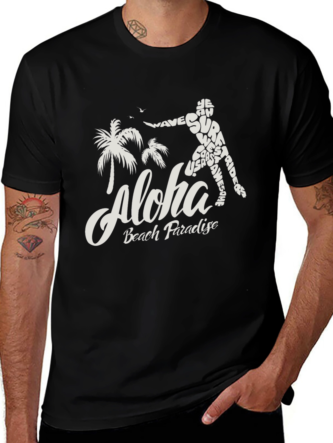 Aloha Beach Paradise T-Shirt - Surfing Design