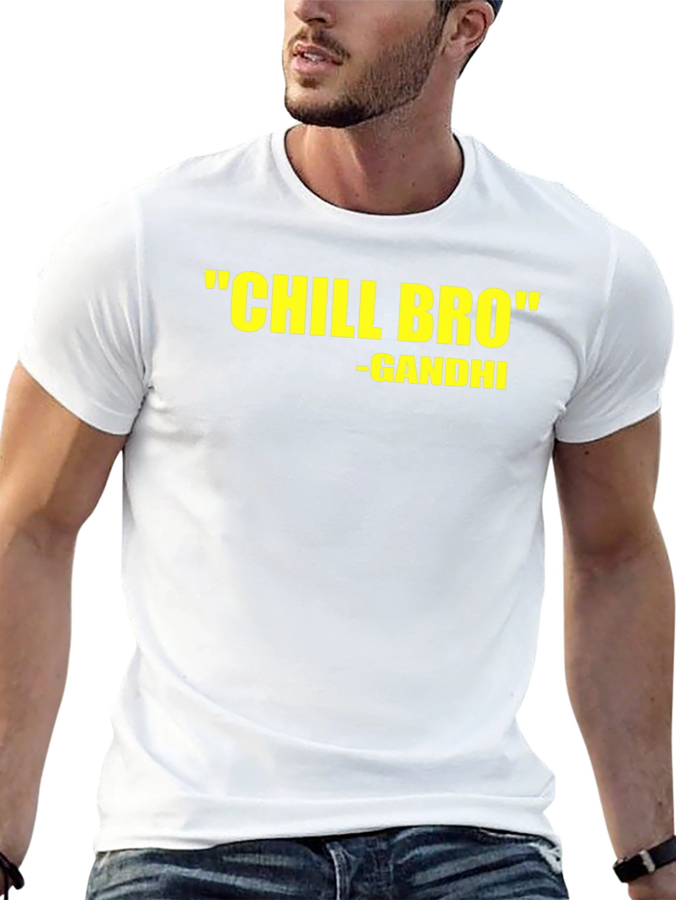 Chill Bro Gandhi Quote Black T-Shirt