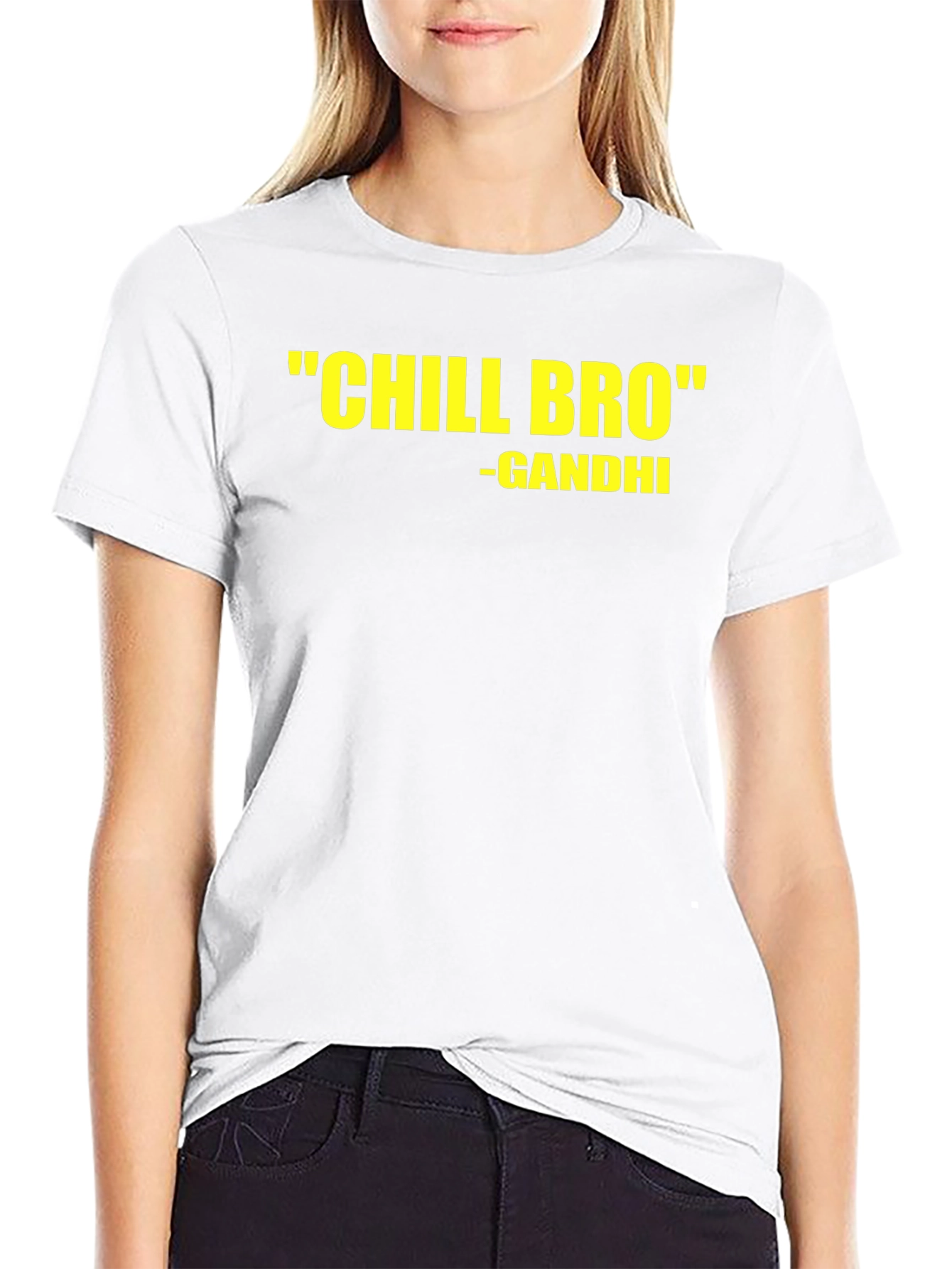 Chill Bro Gandhi Quote Black T-Shirt