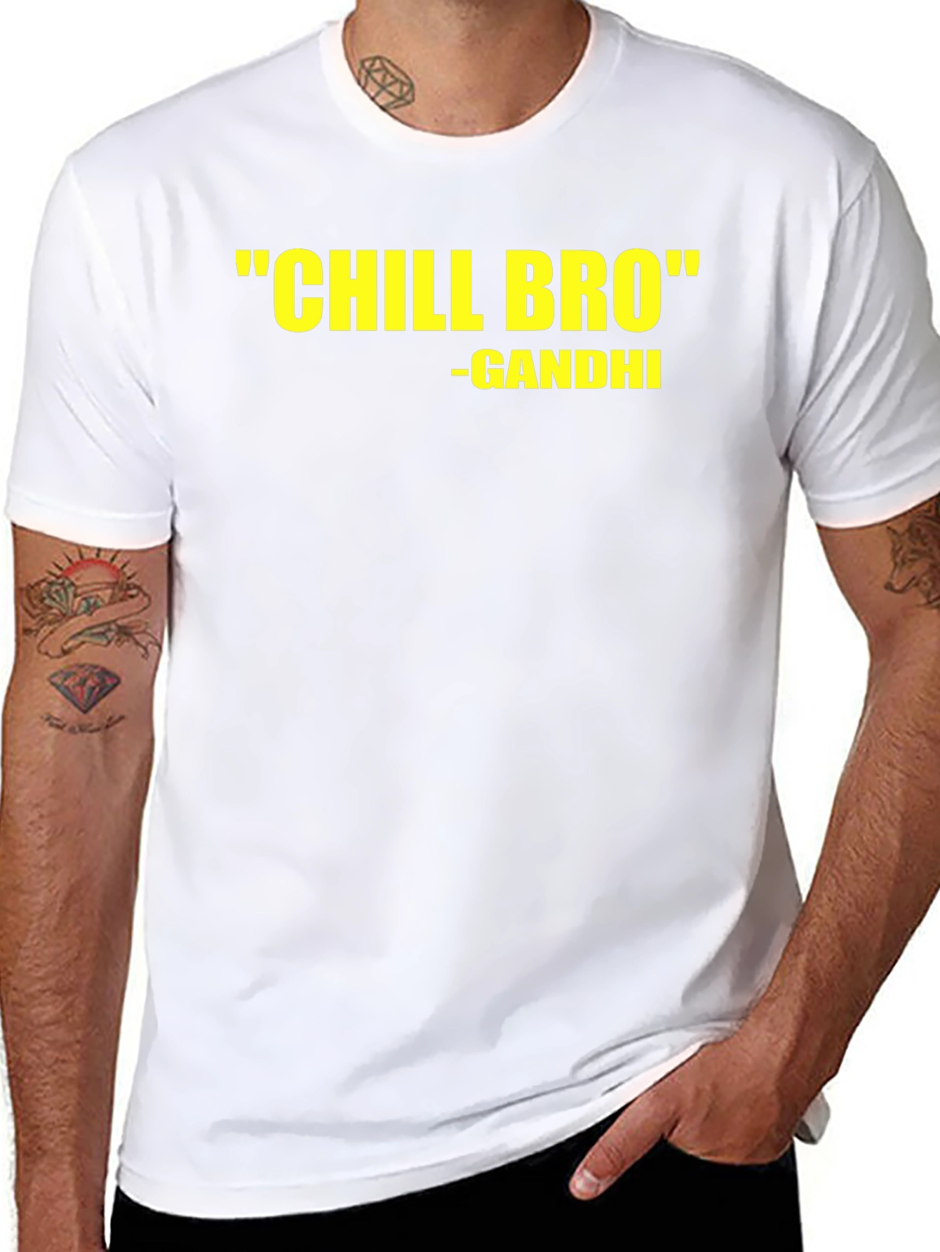 Chill Bro Gandhi Quote Black T-Shirt