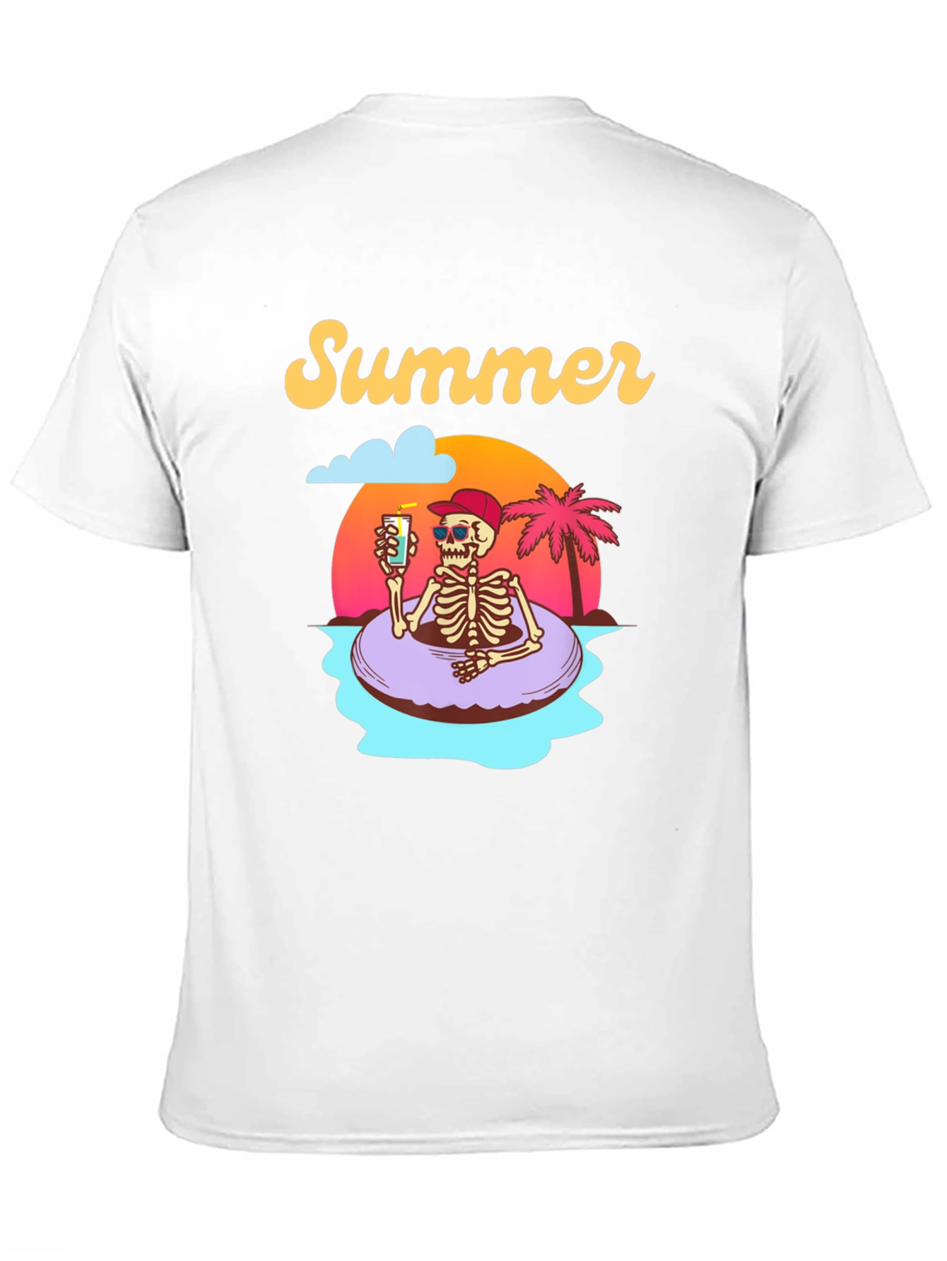 Summer Skeleton Graphic T-Shirt - Relaxed Fit