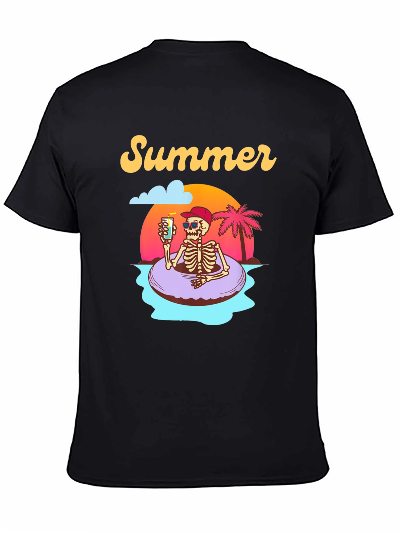 Summer Skeleton Graphic T-Shirt - Relaxed Fit
